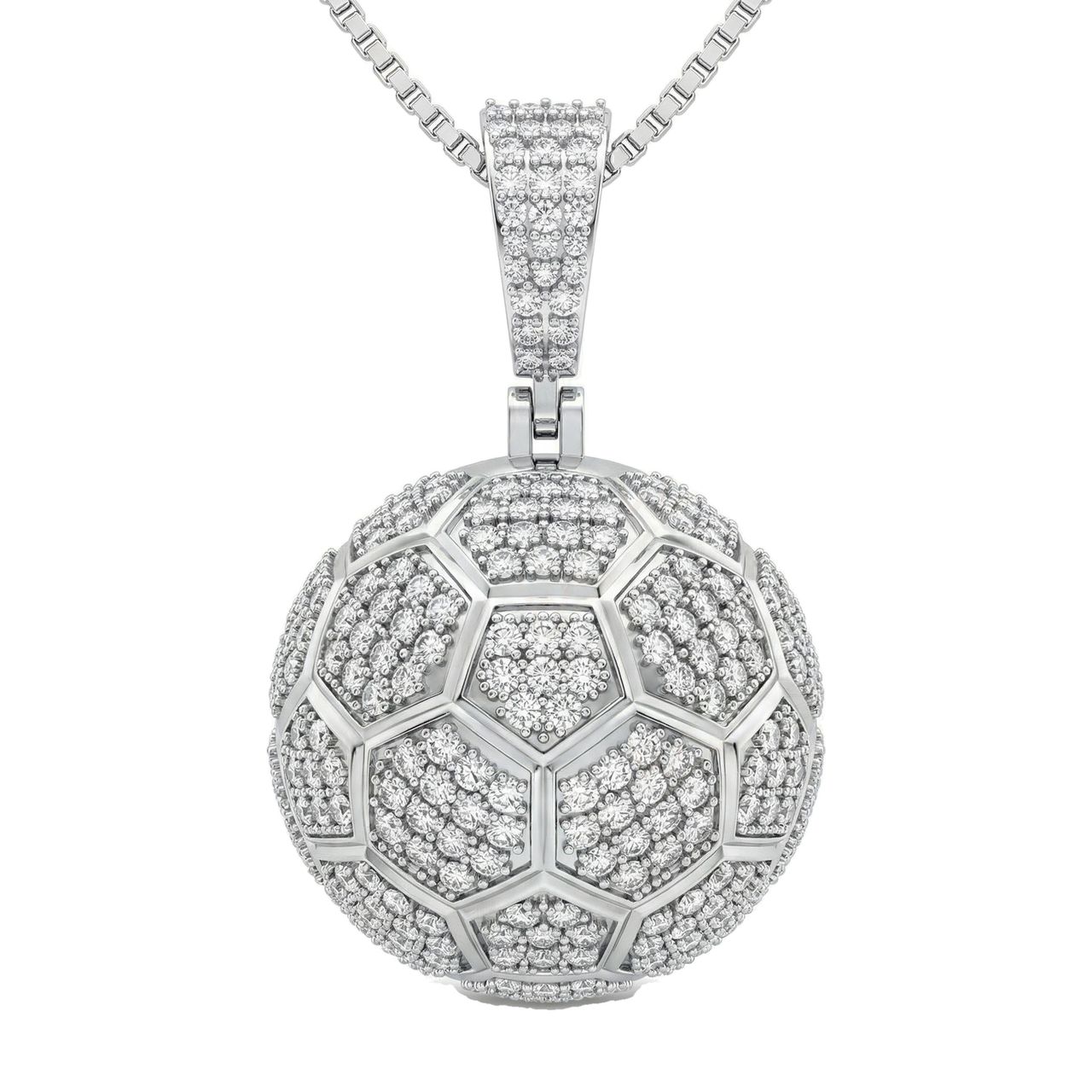 4.80 ct EF VS Lab Grown Diamond Sport Pendant in 14k White Gold - Fine Jewelry by JewelWeSell