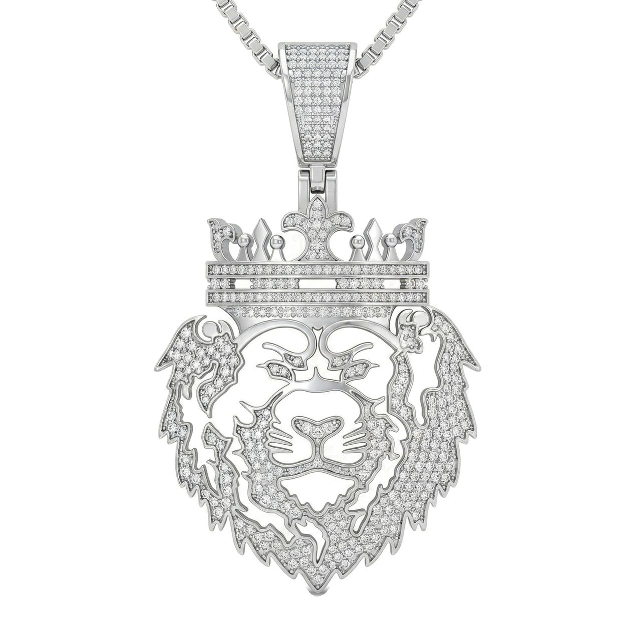1.45 ct EF VS Moissanite Lion Tiger Pendant in 925 Sterling Silver 203707 - Fine Jewelry by JewelWeSell