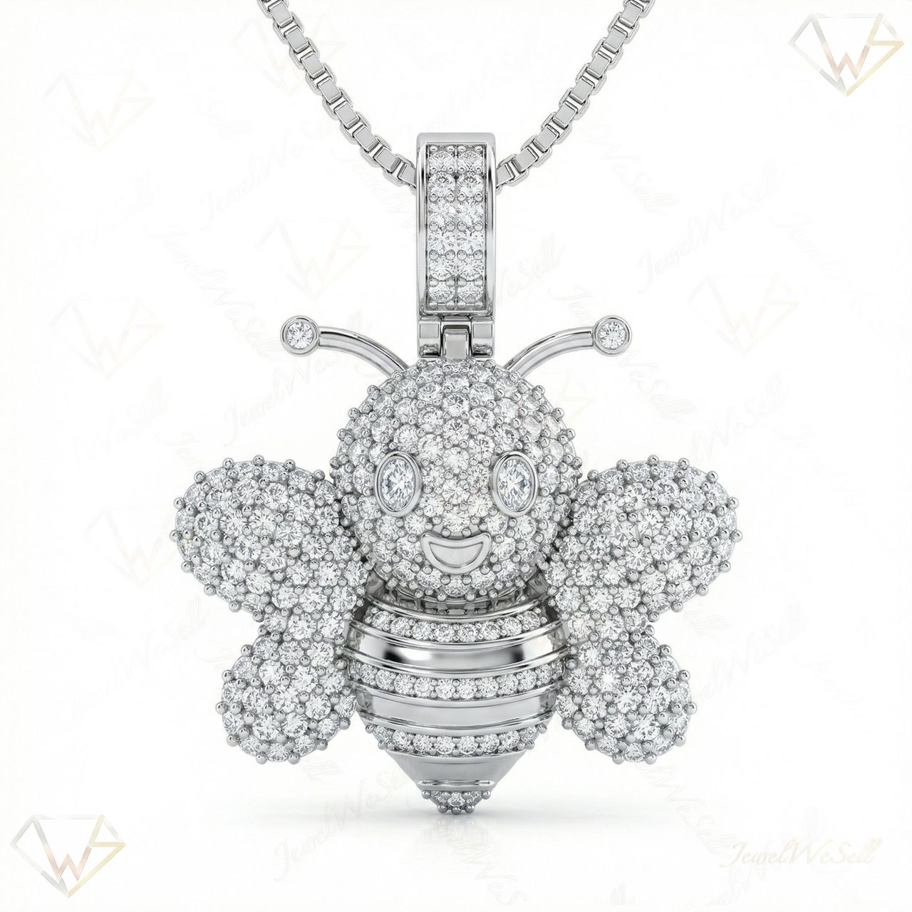 2.75 ct EF VS Lab Grown Diamond Butterfly Pendant in 14k White Gold 203765 - Fine Jewelry by JewelWeSell