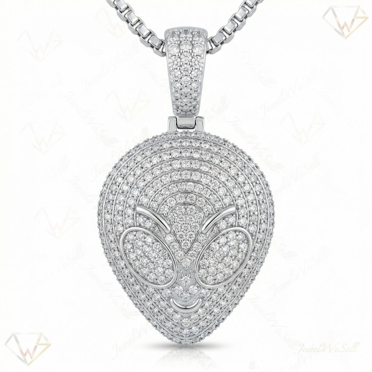 1.66 ct EF VS Lab Grown Diamond Human Pendant in 14k White Gold 203815 - Fine Jewelry by JewelWeSell