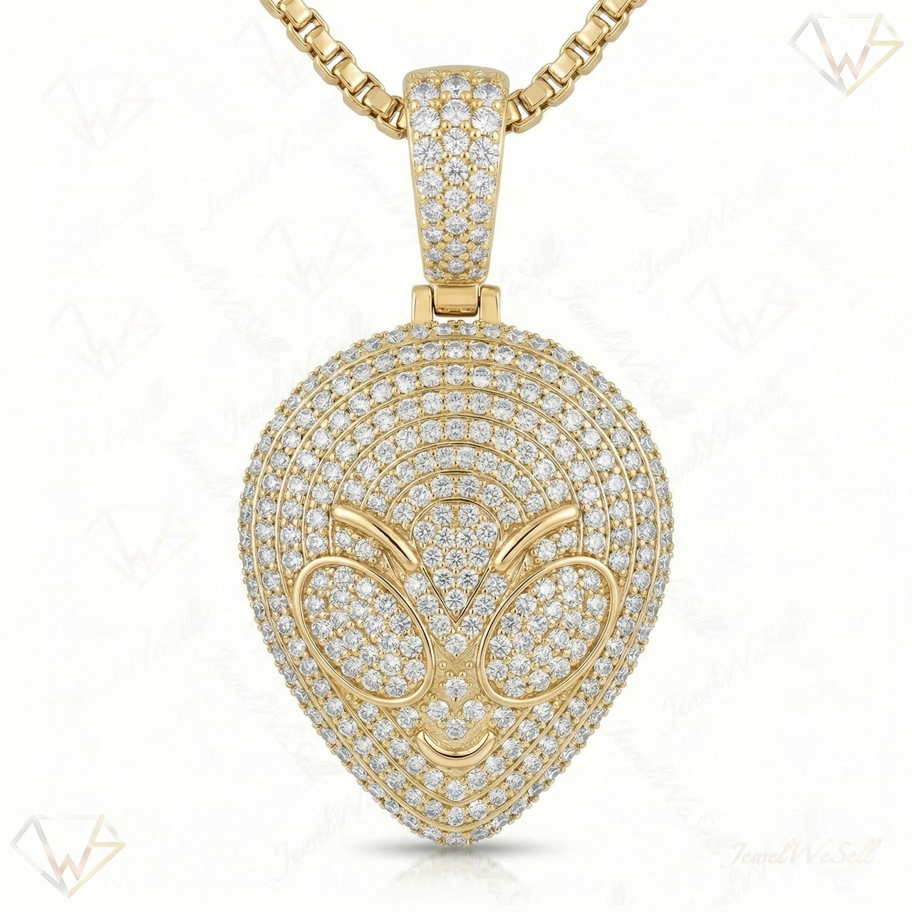 1.66 ct EF VS Lab Grown Diamond Human Pendant in 14k Yellow Gold 203815 - Fine Jewelry by JewelWeSell