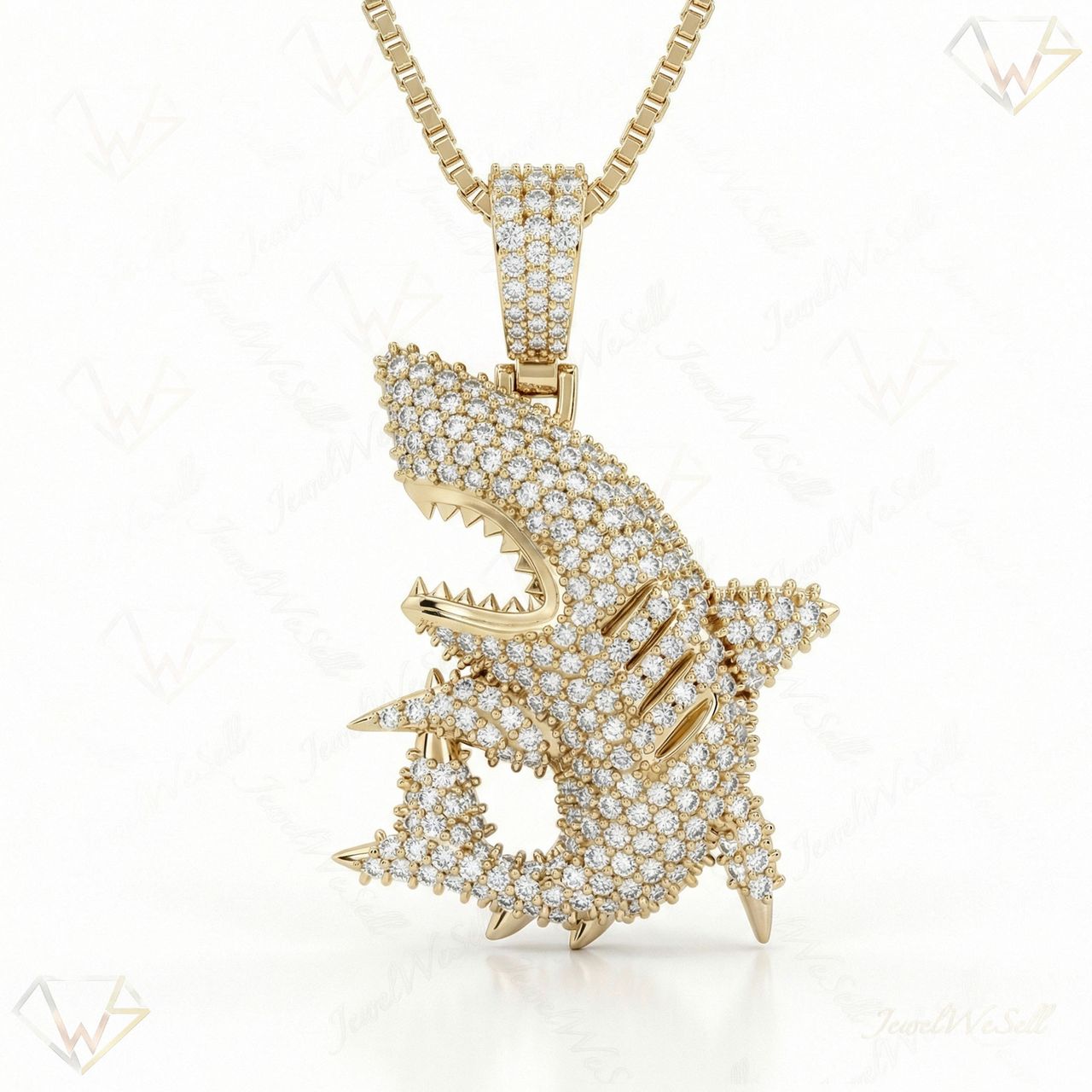 1.33 ct EF VS Lab Grown Diamond Fish Pendant in 14k Yellow Gold 203862 - Fine Jewelry by JewelWeSell