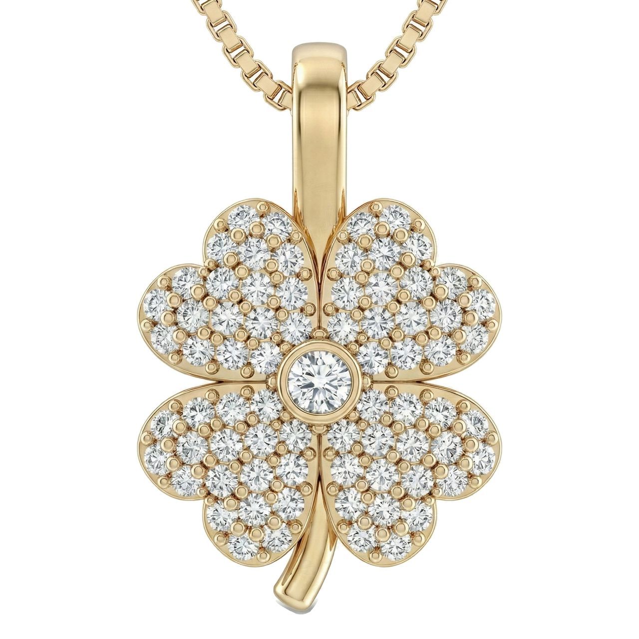 0.40 ct EF VS Lab Grown Diamond Flower Pendant in 14k Yellow Gold 232583 - Fine Jewelry by JewelWeSell