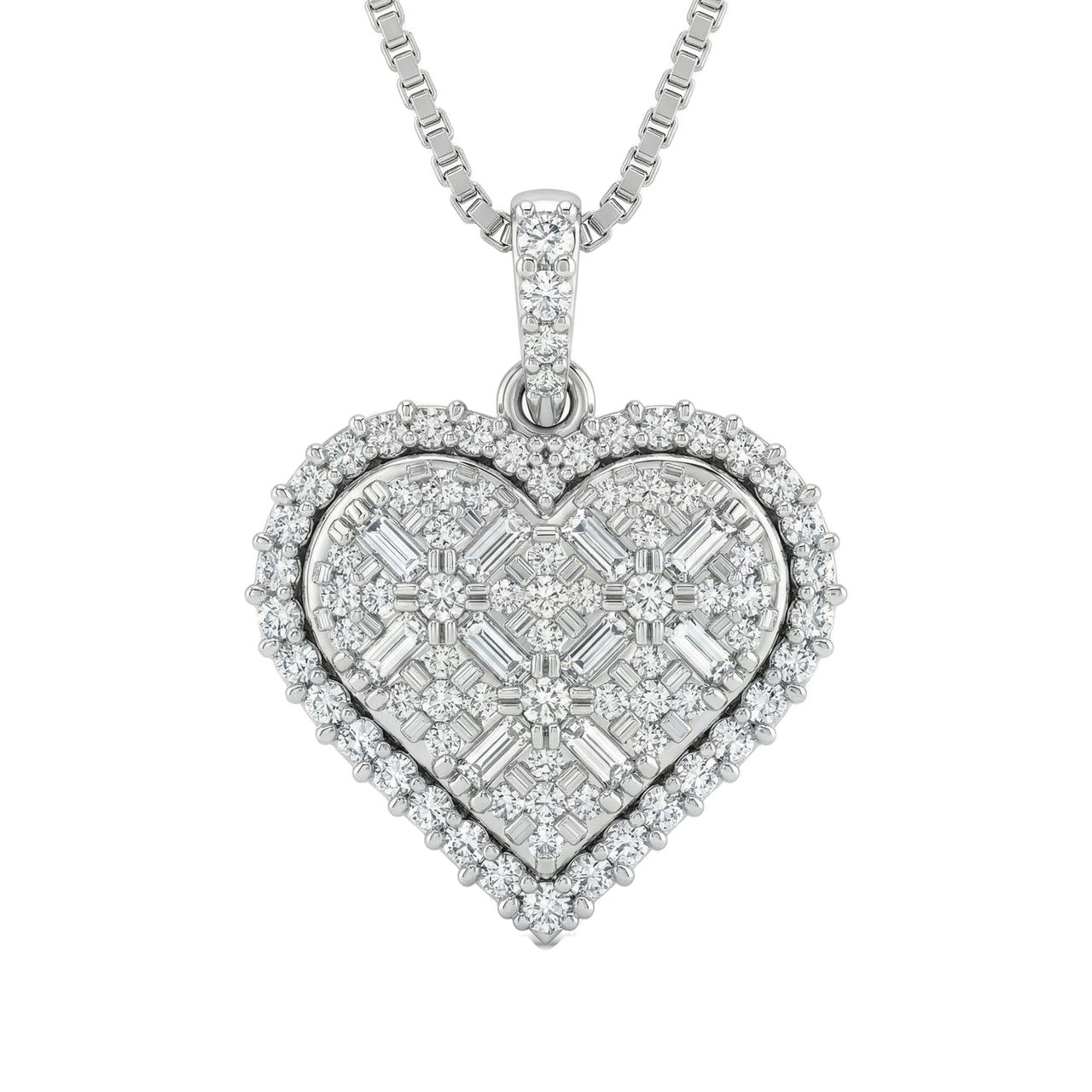 0.60 ct EF VS Moissanite Heart Pendant in 925 Sterling Silver 232597 - Fine Jewelry by JewelWeSell