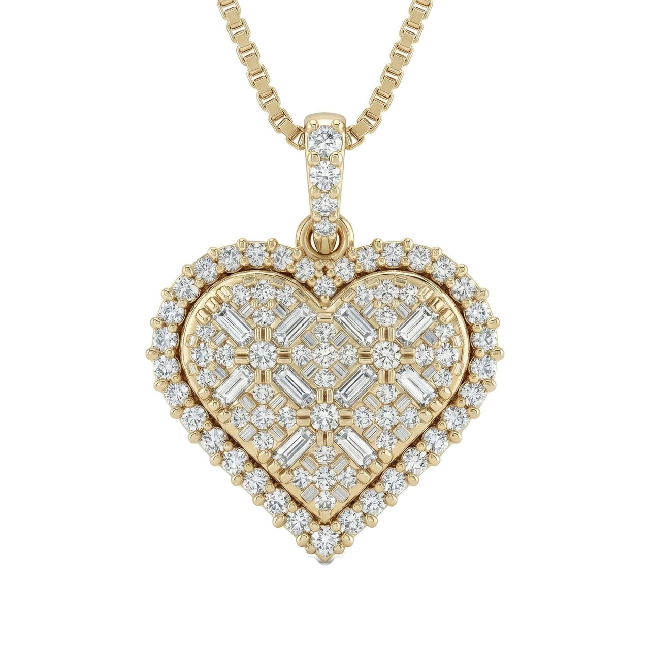 0.60 ct EF VS Lab Grown Diamond Heart Pendant in 14k Yellow Gold 232597 - Fine Jewelry by JewelWeSell