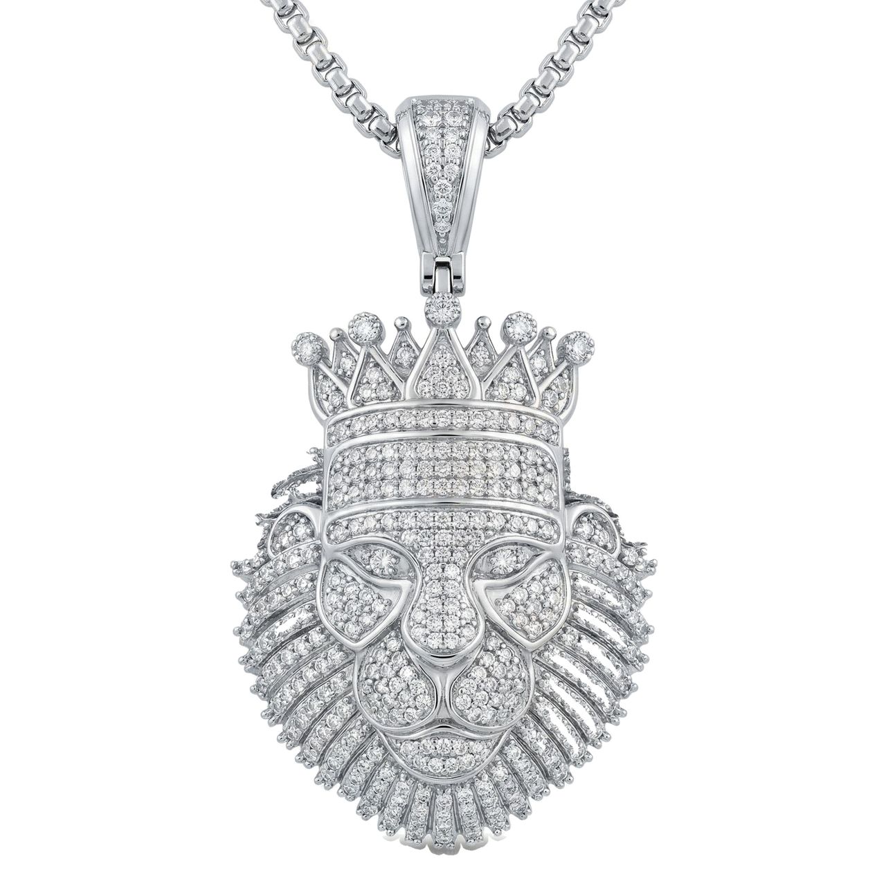 1.75 ct EF VS Moissanite Lion Tiger Pendant in 925 Sterling Silver 232637 - Fine Jewelry by JewelWeSell