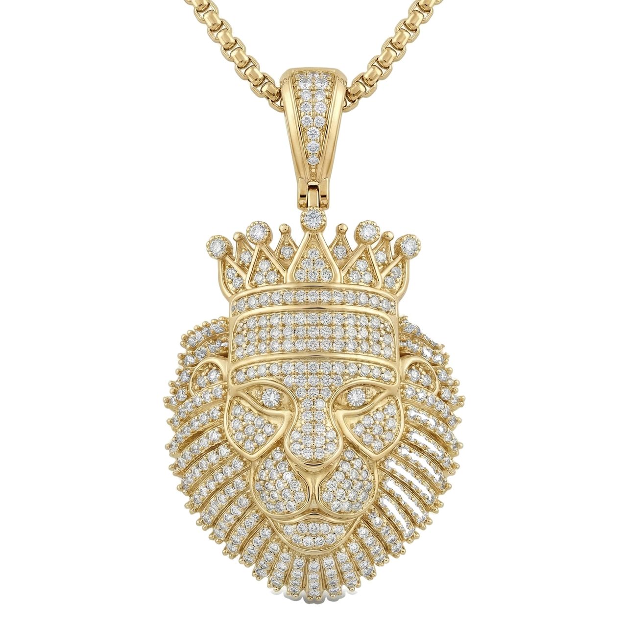 1.75 ct EF VS Lab Grown Diamond Lion Tiger Pendant in 10k Yellow Gold 232637 - Fine Jewelry by JewelWeSell