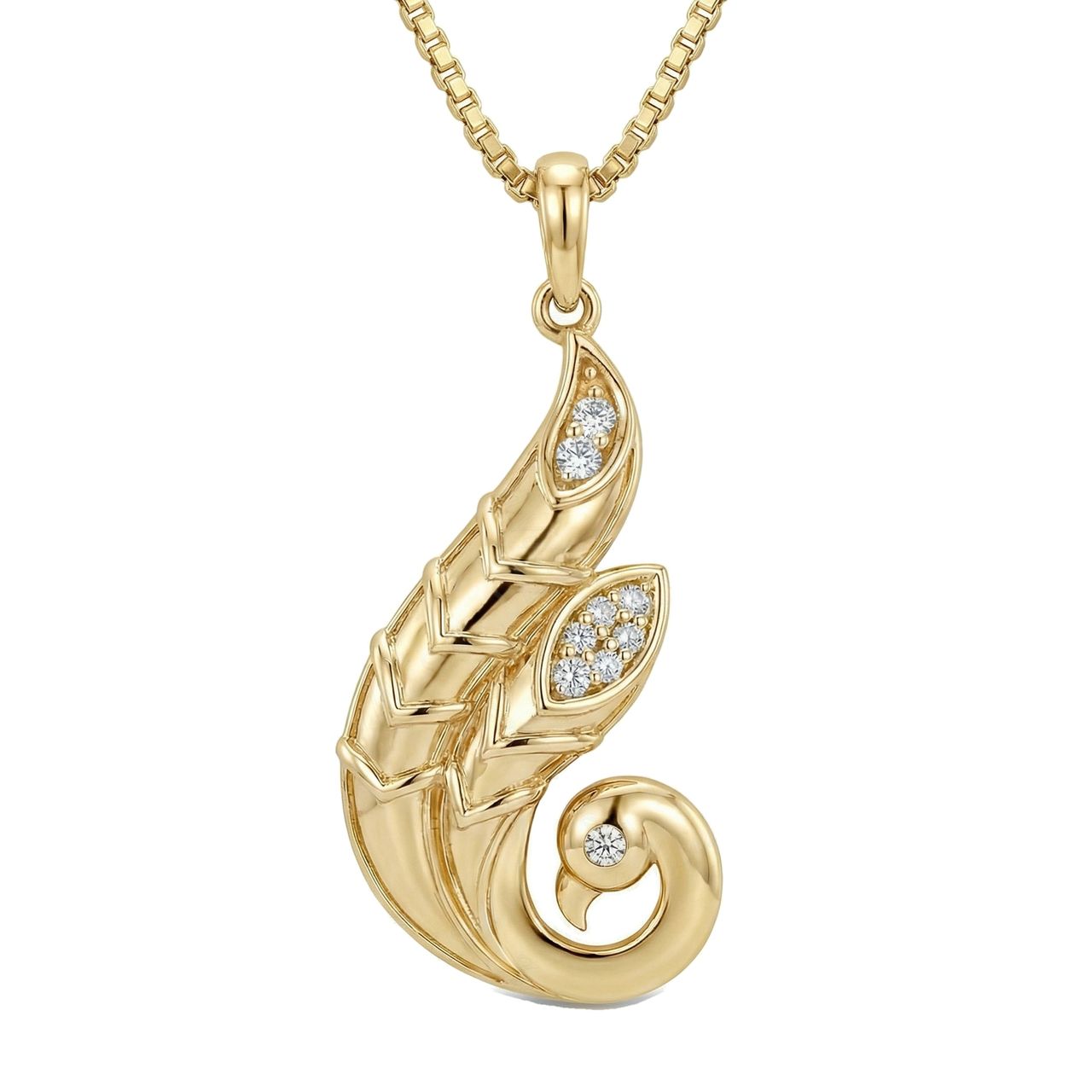 0.12 ct EF VS Lab Grown Diamond Fancy Pendant in 10k Yellow Gold - Fine Jewelry by JewelWeSell