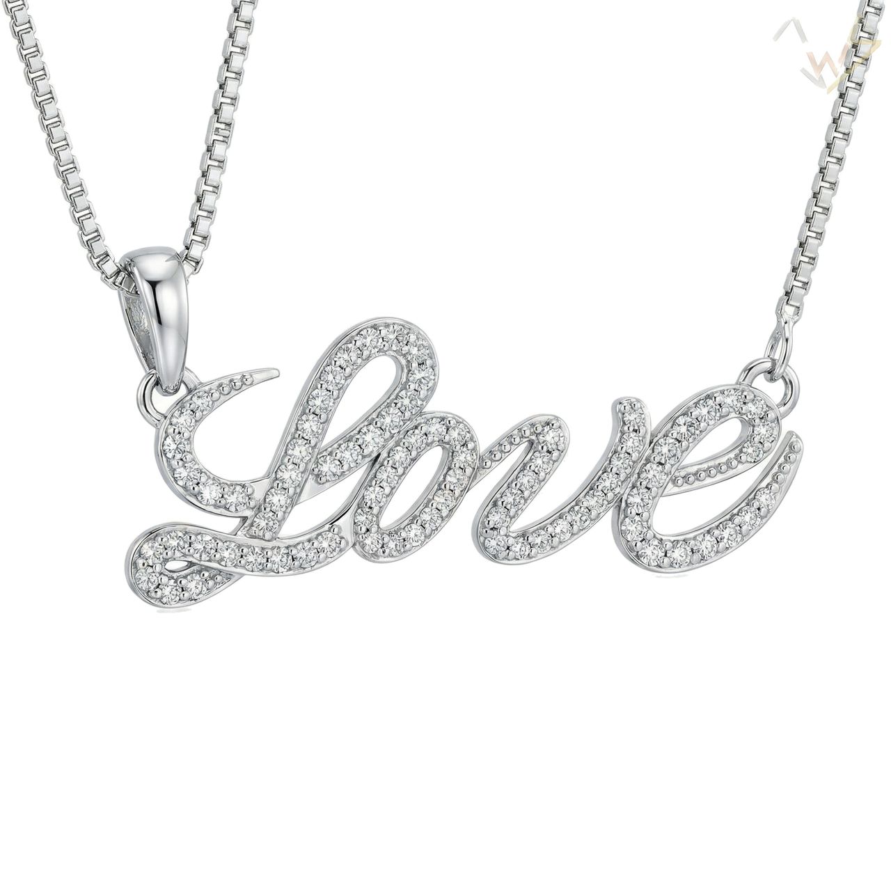 2.10 ct EF VS Moissanite Love Pendant in 925 Sterling Silver 7985 - Fine Jewelry by JewelWeSell