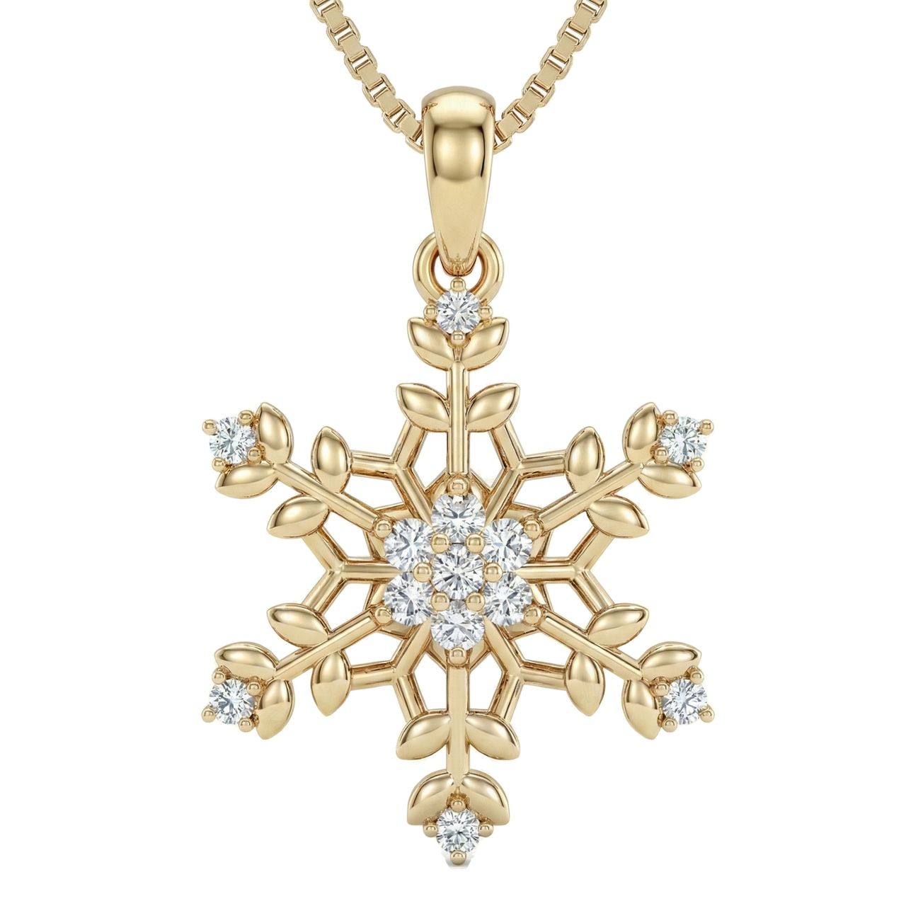0.25 ct EF VS Lab Grown Diamond Nature Related Pendant in 10k Yellow Gold 8032 - Fine Jewelry by JewelWeSell