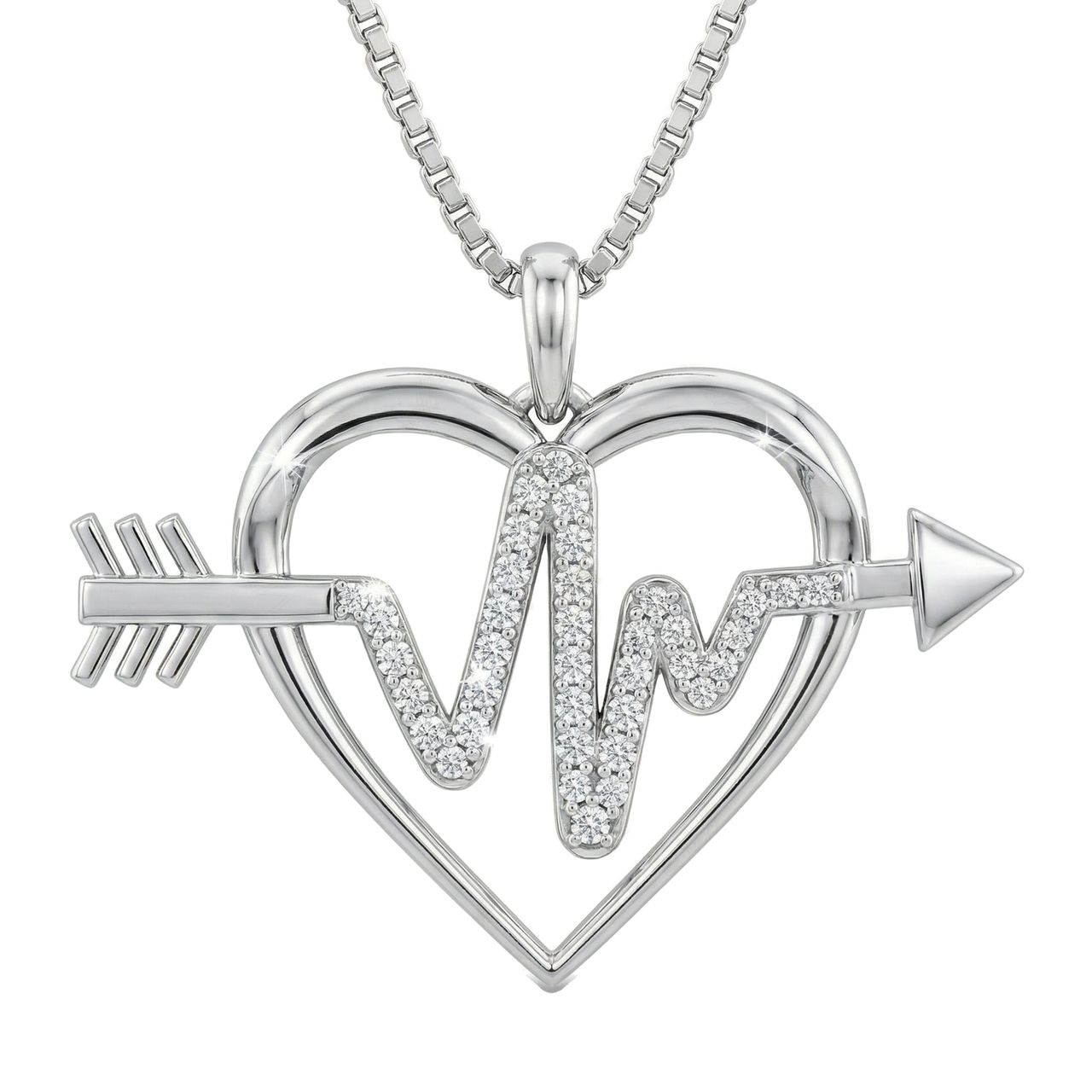 0.33 ct EF VS Moissanite Heart Pendant in 925 Sterling Silver 8184 - Fine Jewelry by JewelWeSell