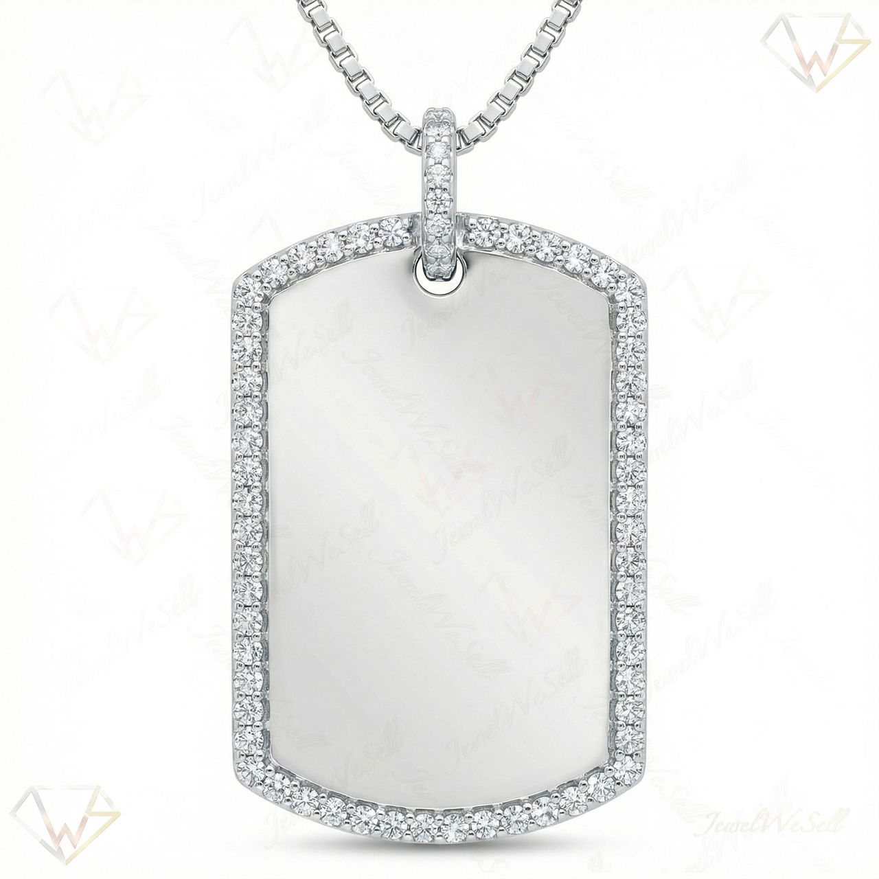 1.25 ct EF VS Lab Grown Diamond Dog Tags in 14k White Gold 8491 - Fine Jewelry by JewelWeSell
