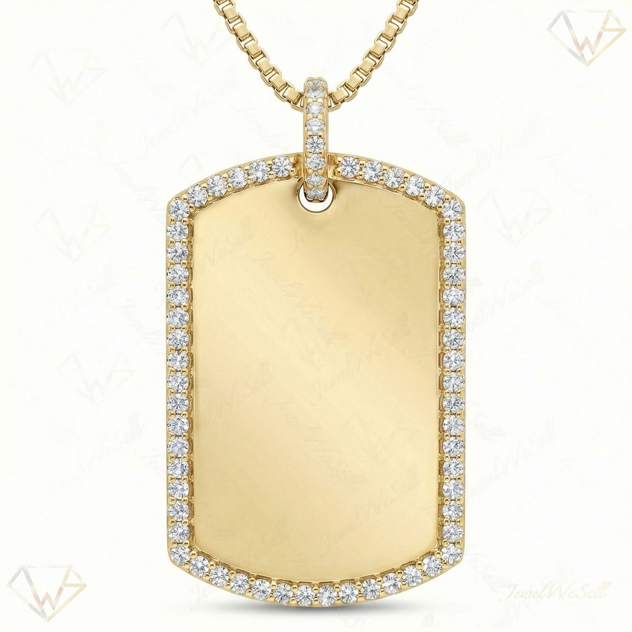 1.25 ct EF VS Lab Grown Diamond Dog Tags in 10k Yellow Gold 8491 - Fine Jewelry by JewelWeSell