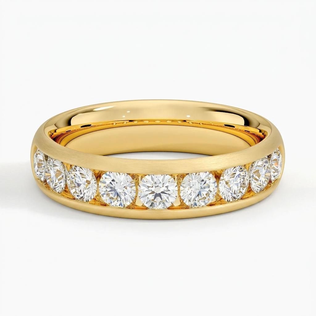 0.5 to 5 Carat Round Lab Grown Diamond Channel-Set Wedding Band in 14K Gold - Fine Jewelry by JewelWeSell