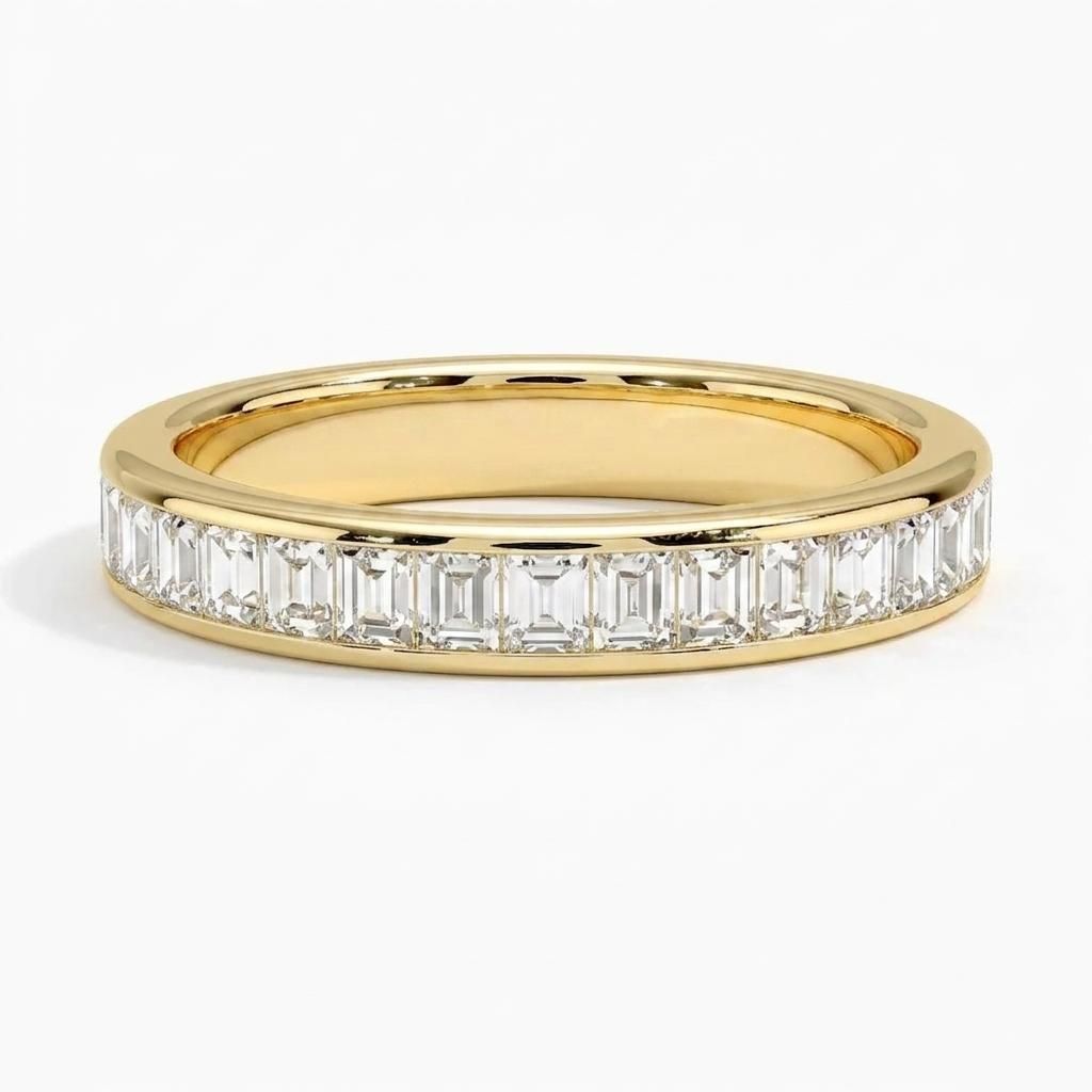 0.5 to 4 Carat Baguette Lab Grown Diamond Channel-Set Wedding Band in 14K Gold - Fine Jewelry by JewelWeSell