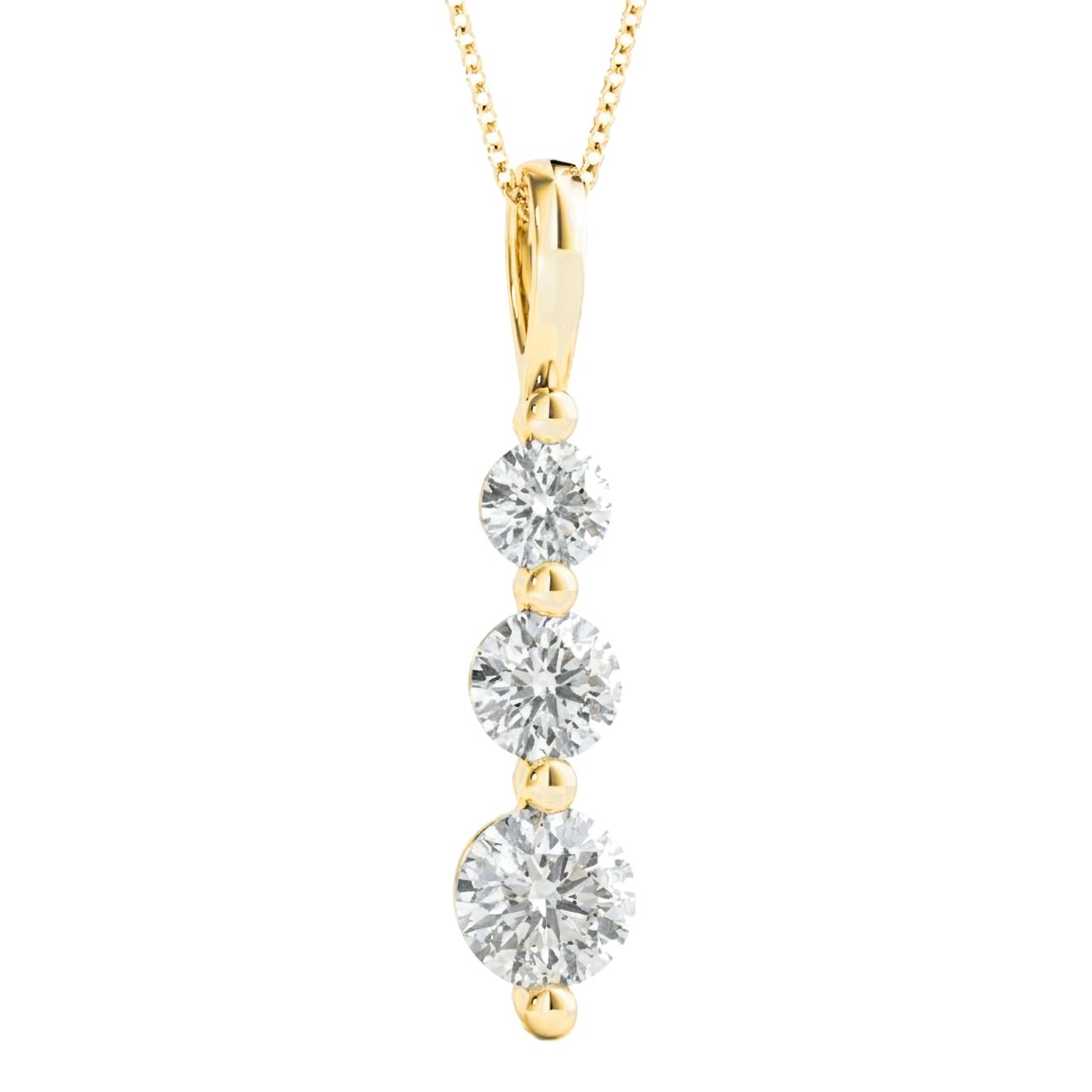 1 to 5 Carat Round Lab Grown Diamond Diamond Pendant in 14K Gold - Fine Jewelry by JewelWeSell
