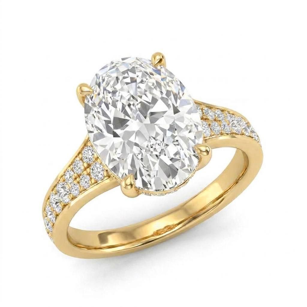 1.5 to 5.5 Carat Oval Lab Grown Diamond Engagement Ring in 14K Gold - OER02 - Fine Jewelry by JewelWeSell