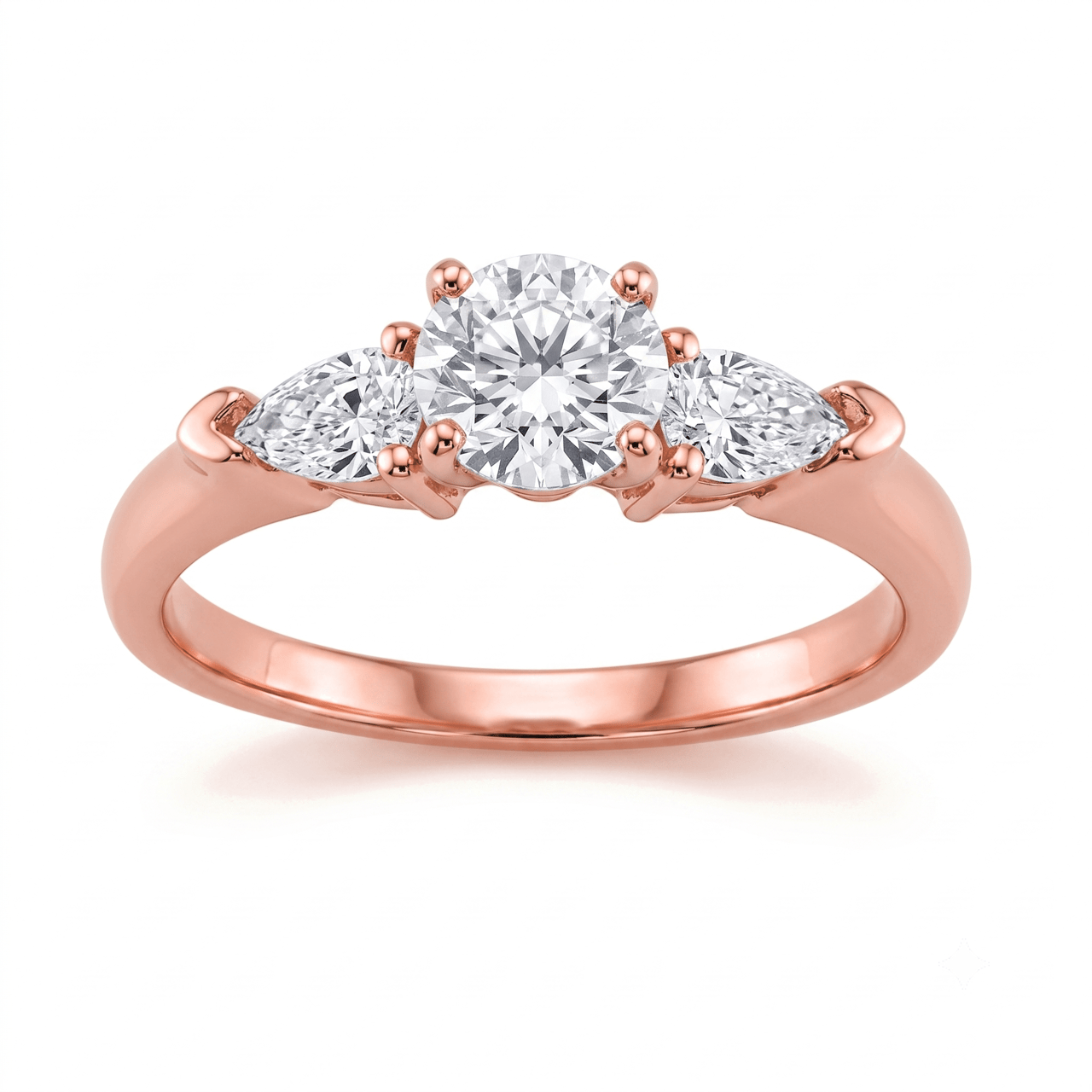 1 to 5 Carat Round Lab Grown Diamond Three-Stone Engagement Ring in 14K Gold - ENR2655X3 - Fine Jewelry by JewelWeSell