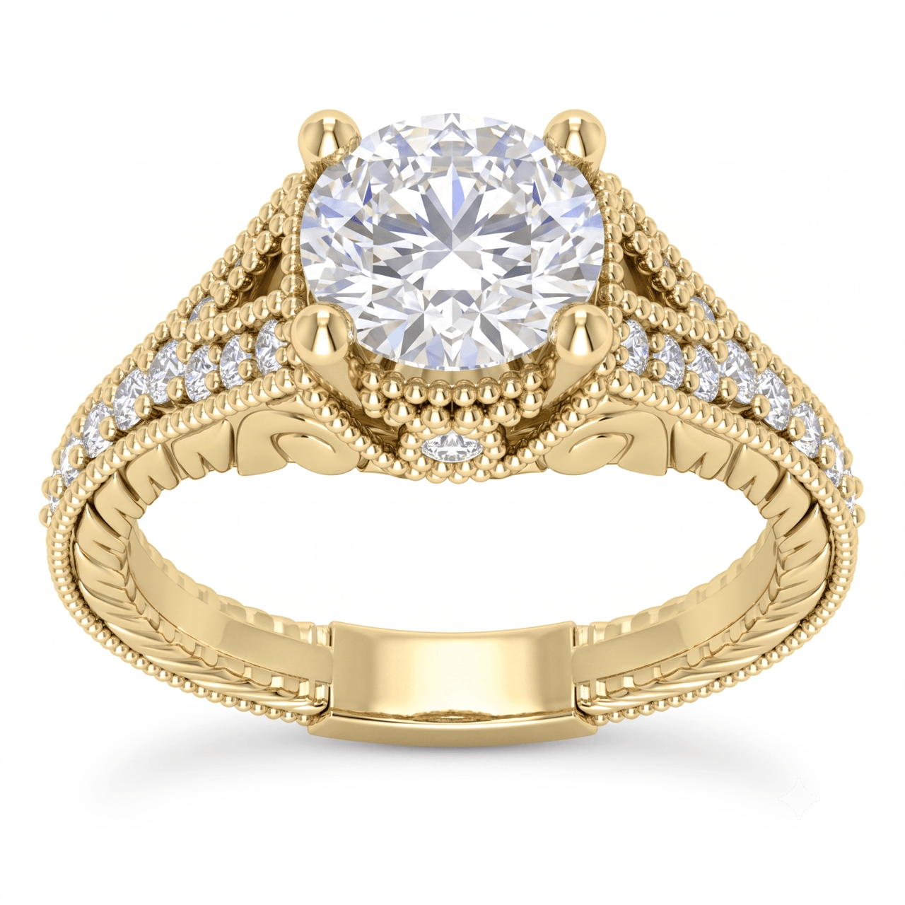 1 to 5 Carat Round Lab Grown Diamond Solitaire Engagement Ring in 14K Gold - ENR6789 - Fine Jewelry by JewelWeSell