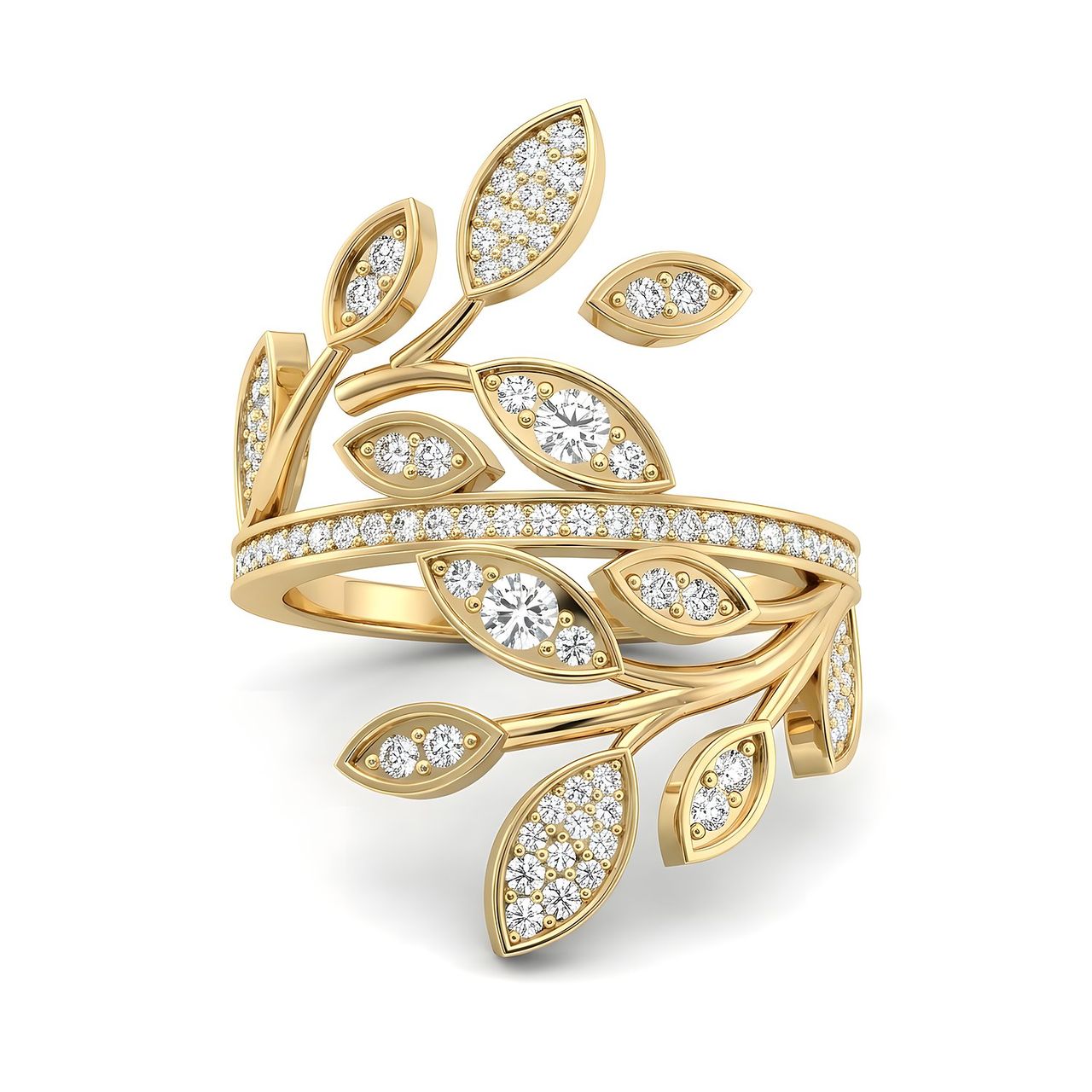 0.66 ct EF VS Lab Grown Diamond Fancy Ring in 14k Yellow Gold - Fine Jewelry by JewelWeSell