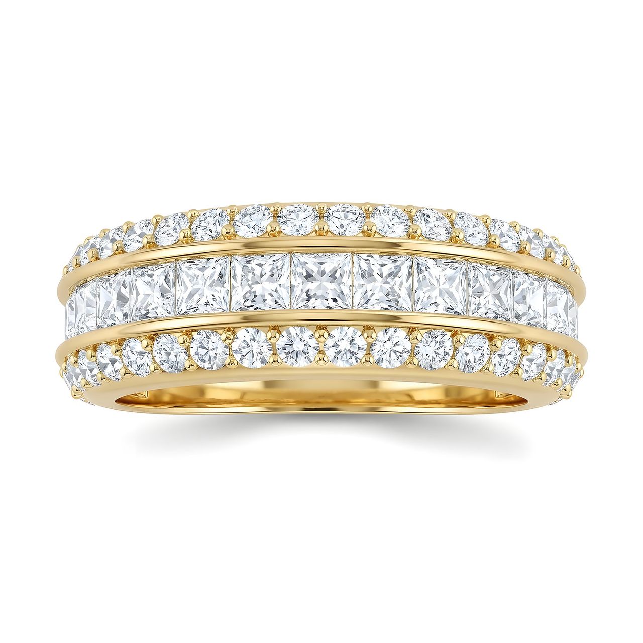 2.33 ct EF VS Lab Grown Diamond Multi Row Wedding Band in 14k Yellow Gold - Fine Jewelry by JewelWeSell