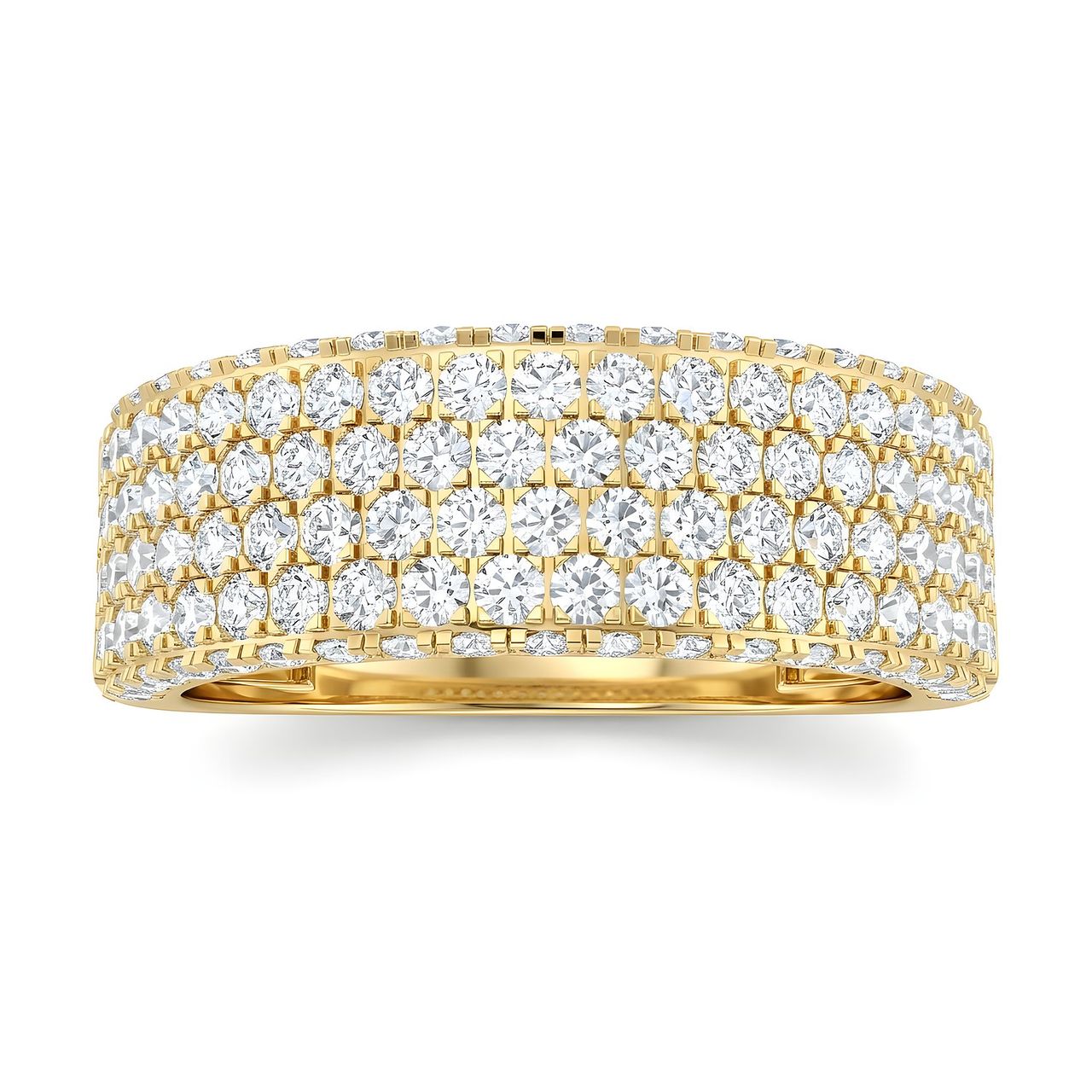 1.50 ct EF VS Lab Grown Diamond Multi Row Wedding Band in 14k Yellow Gold - Fine Jewelry by JewelWeSell