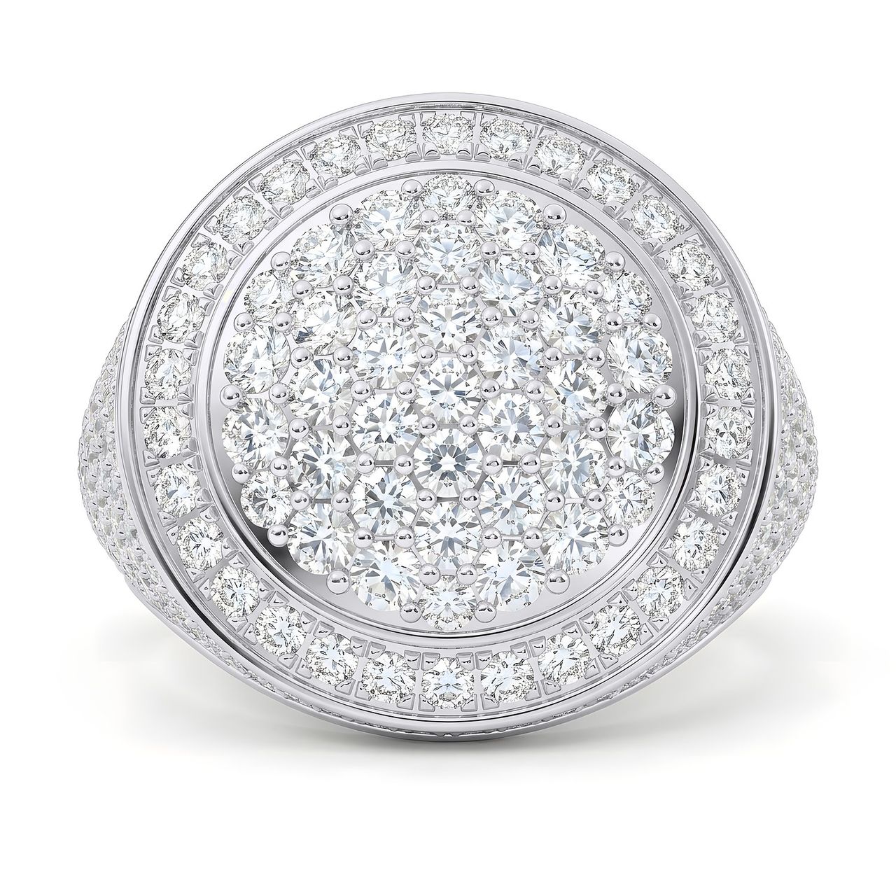 2.90 ct EF VS Lab Grown Diamond Mens Statement Ring in 14k White Gold - Fine Jewelry by JewelWeSell