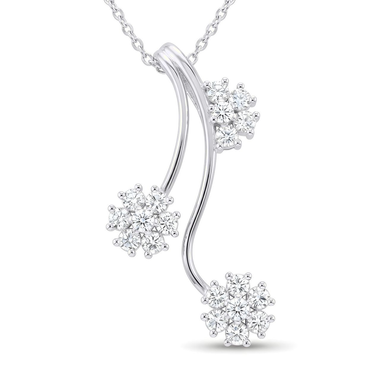 0.50 ct EF VS Lab Grown Diamond Fancy Pendant in 14k White Gold - Fine Jewelry by JewelWeSell