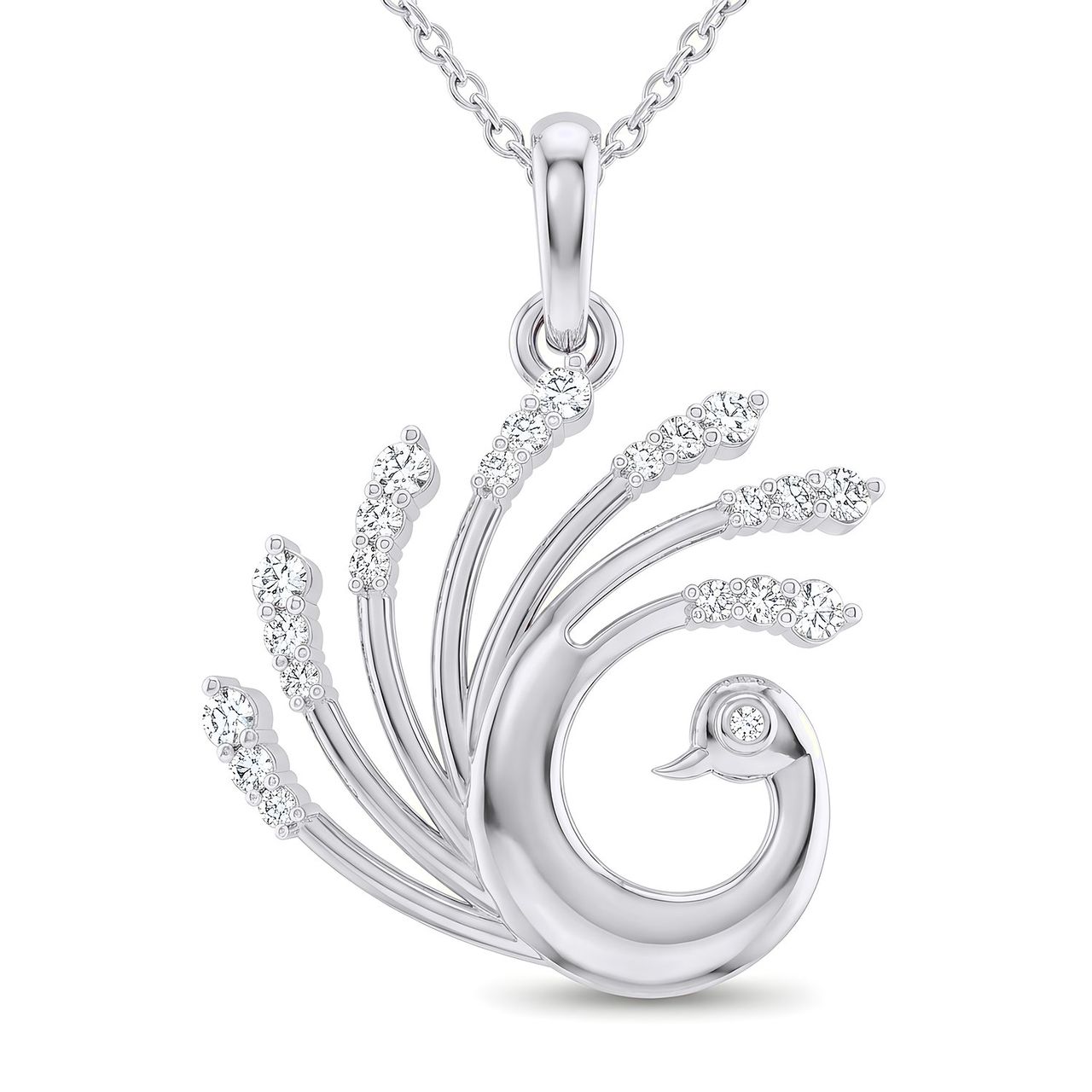 0.25 ct EF VS Lab Grown Diamond Fancy Pendant in 10k White Gold - Fine Jewelry by JewelWeSell