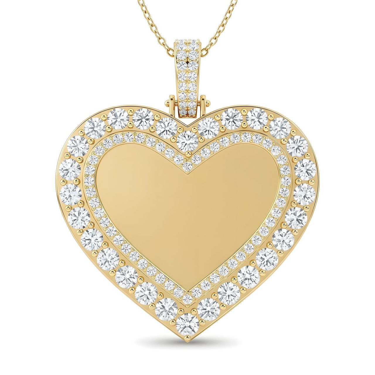 5.60 ct EF VS Lab Grown Diamond Memory Pendant in 10k Yellow Gold - Fine Jewelry by JewelWeSell