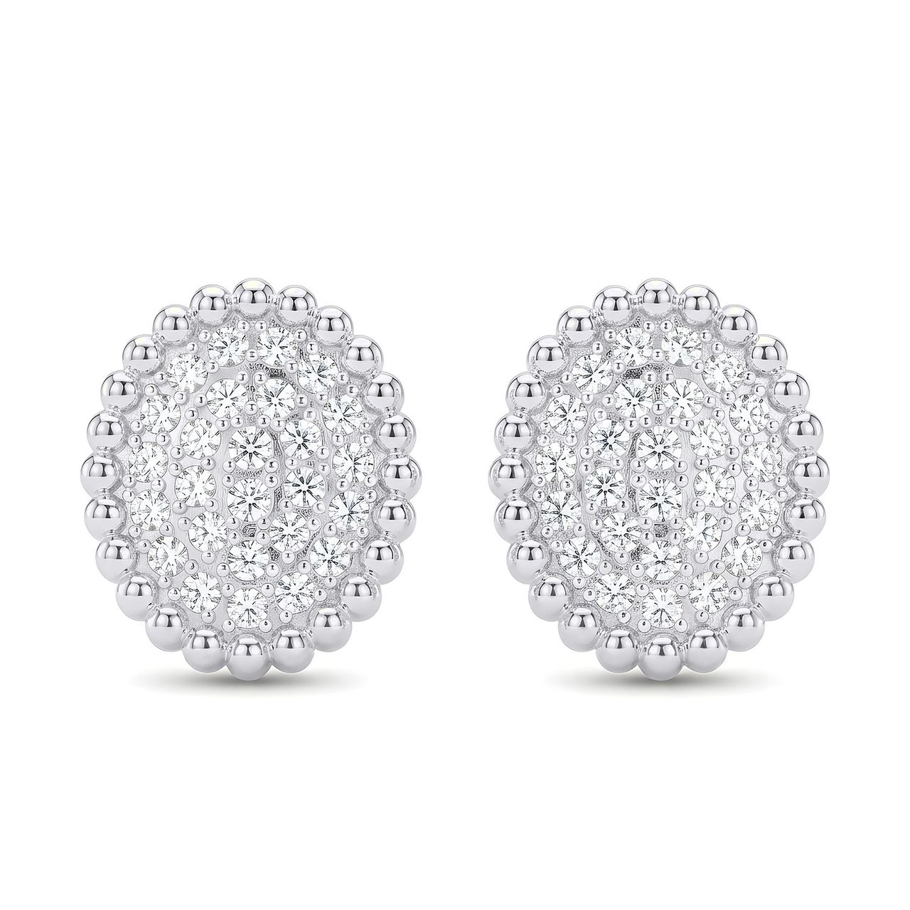 0.50 ct EF VS Lab Grown DIamond Micropave Earrings in 14k White Gold - Fine Jewelry by JewelWeSell