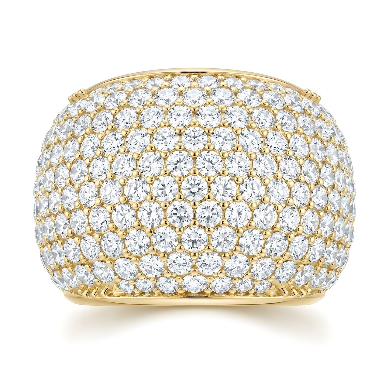 5.66 ct EF VS Lab Grown Diamond Multi Row Wedding Band in 14k Yellow Gold - Fine Jewelry by JewelWeSell