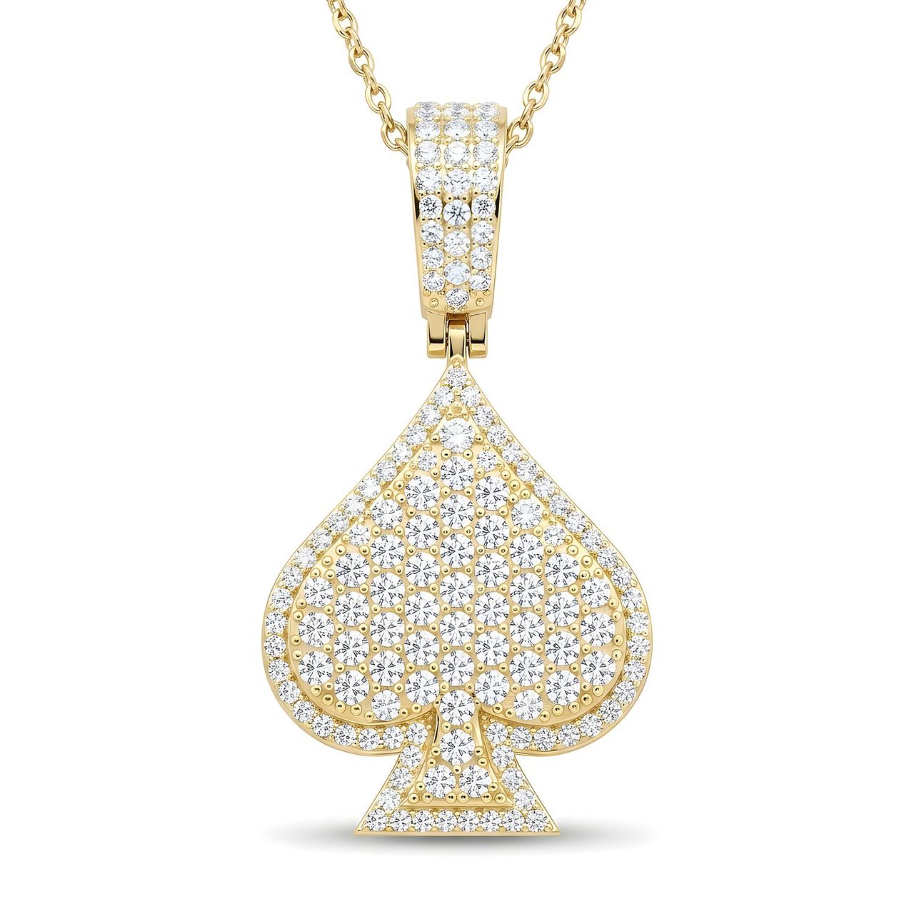 2.66 ct EF VS Lab Grown Diamond Card Pendant in 14k Yellow Gold - Fine Jewelry by JewelWeSell