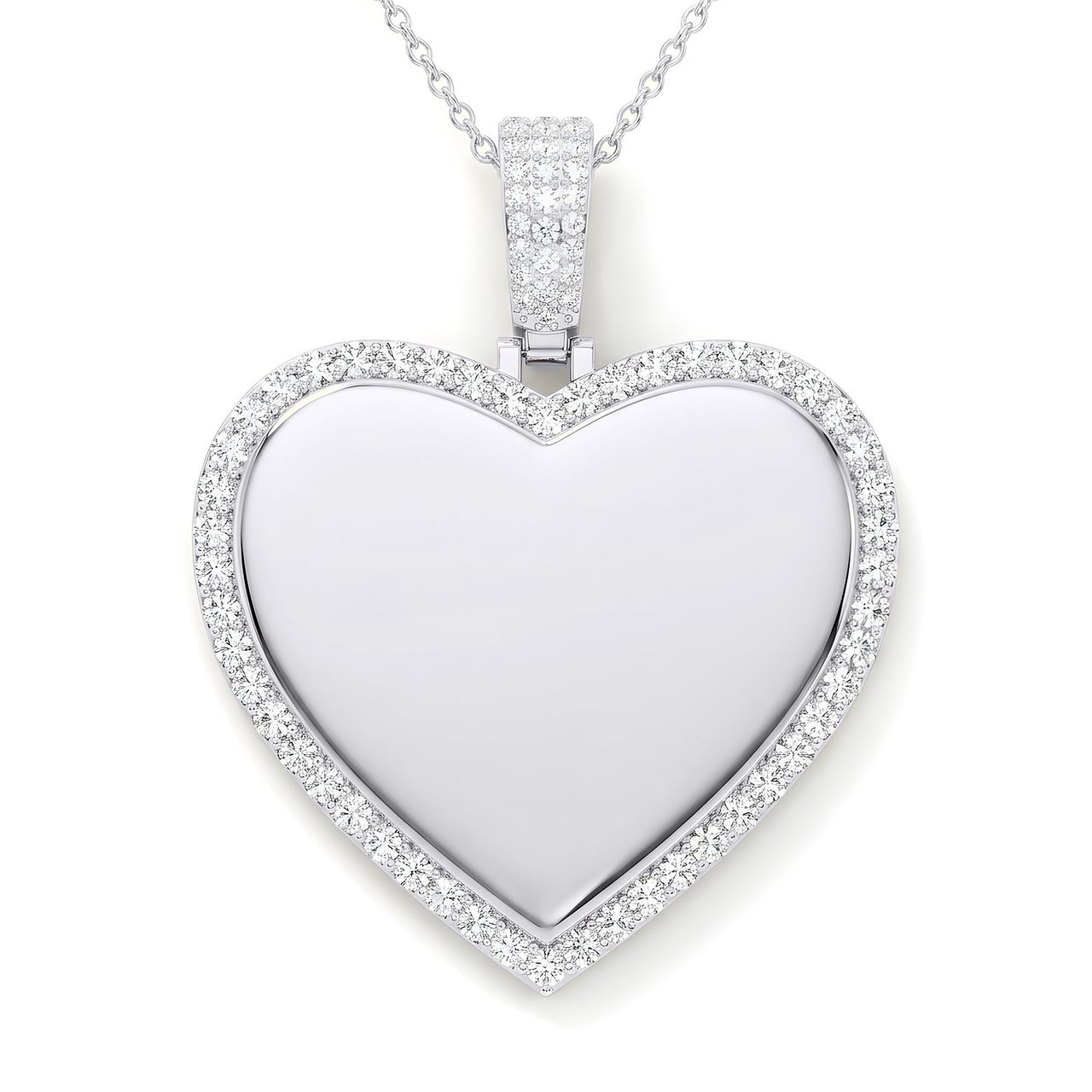 2.90 ct EF VS Lab Grown Diamond Memory Pendant in 10k White Gold - Fine Jewelry by JewelWeSell