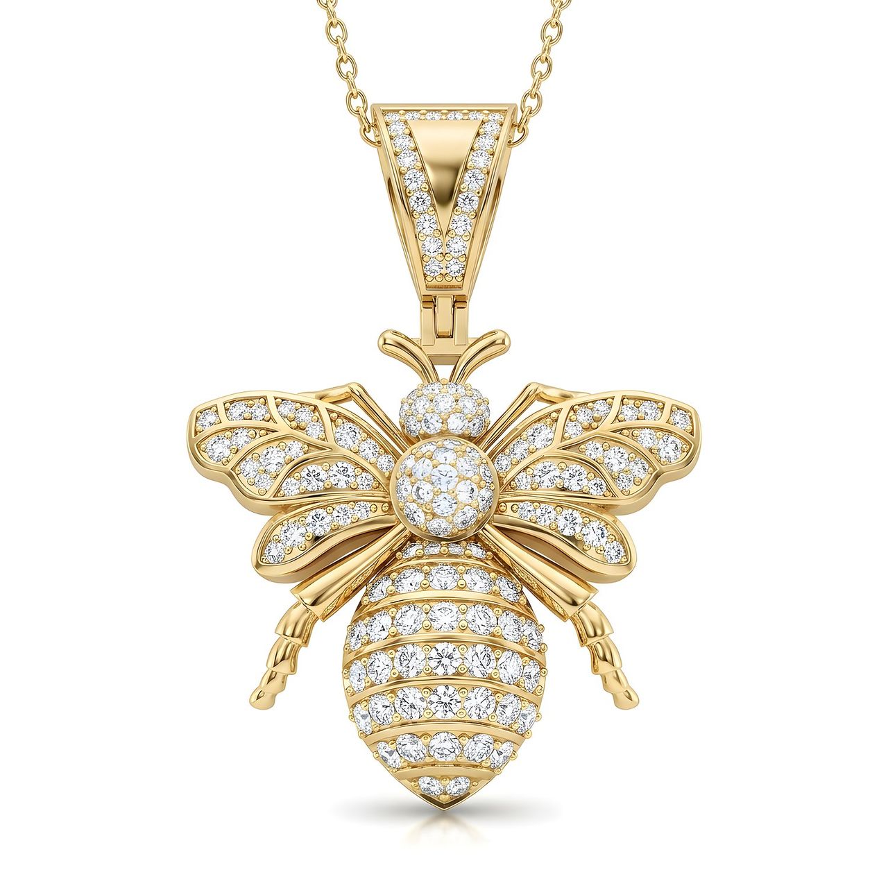 1.80 ct EF VS Lab Grown Diamond Butterfly Pendant in 14k Yellow Gold - Fine Jewelry by JewelWeSell