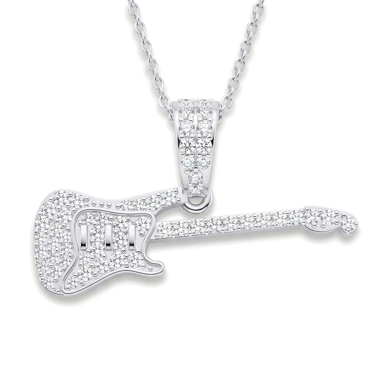 0.45 ct EF VS Lab Grown Diamond Musical Pendant in 10k White Gold - Fine Jewelry by JewelWeSell