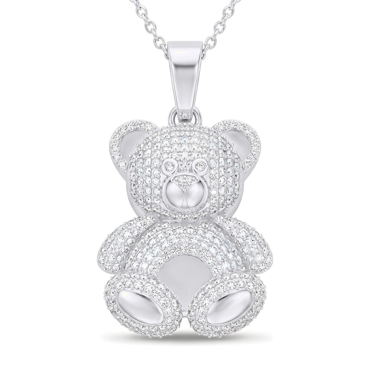 1.40 ct EF VS Lab Grown Diamond Cartoon Pendant in 10k White Gold - Fine Jewelry by JewelWeSell