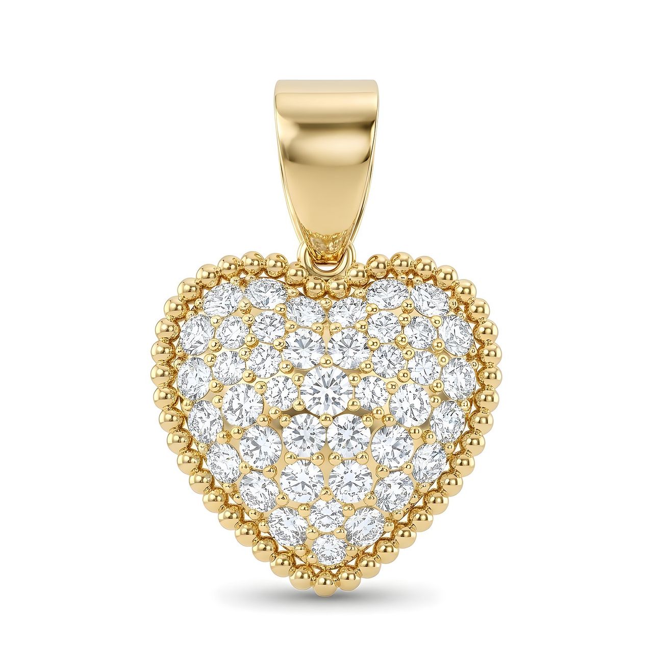 2.33 ct EF VS Lab Grown Diamond Heart Pendant in 10k Yellow Gold - Fine Jewelry by JewelWeSell