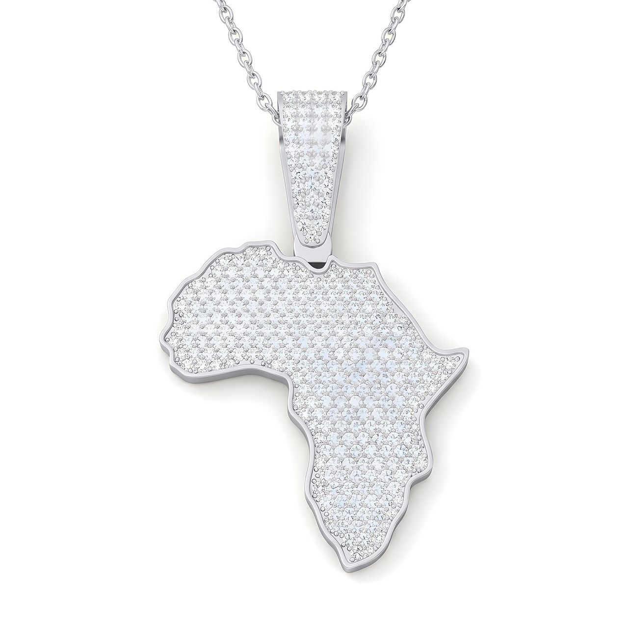 4.80 ct EF VS Lab Grown Diamond Map Pendant in 14k White Gold - Fine Jewelry by JewelWeSell