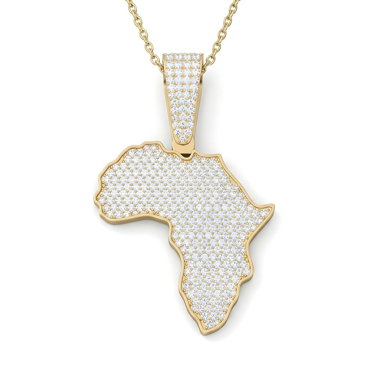 4.80 ct EF VS Lab Grown Diamond Map Pendant in 14k Yellow Gold - Fine Jewelry by JewelWeSell