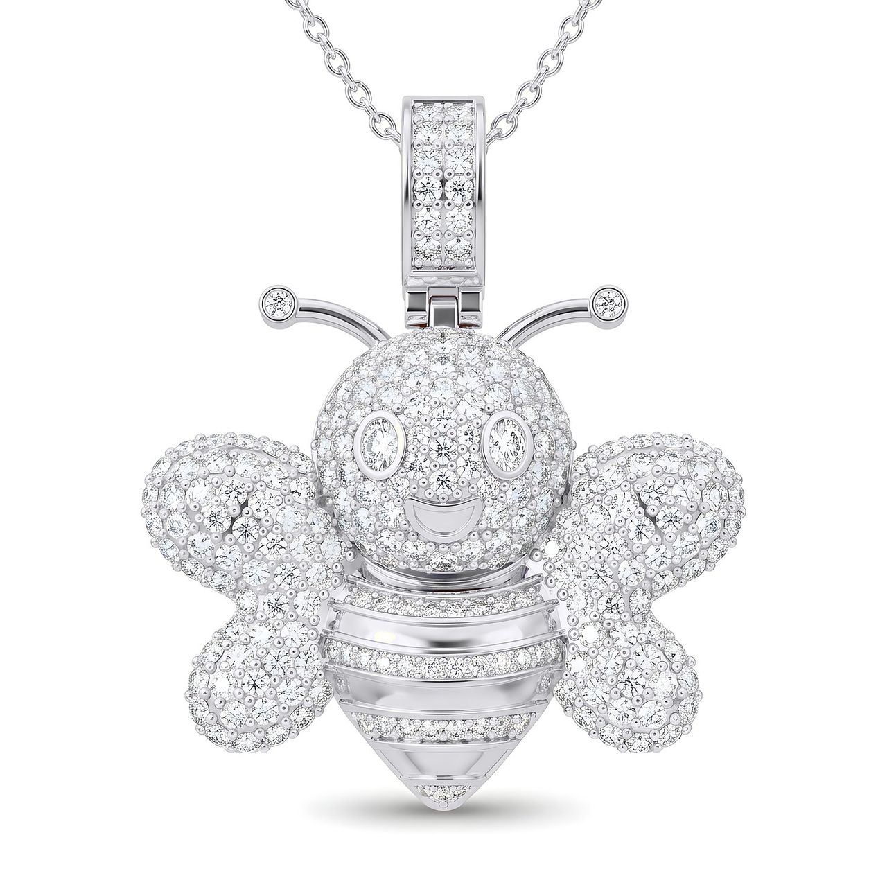2.75 ct EF VS Lab Grown Diamond Butterfly Pendant in 14k White Gold - Fine Jewelry by JewelWeSell