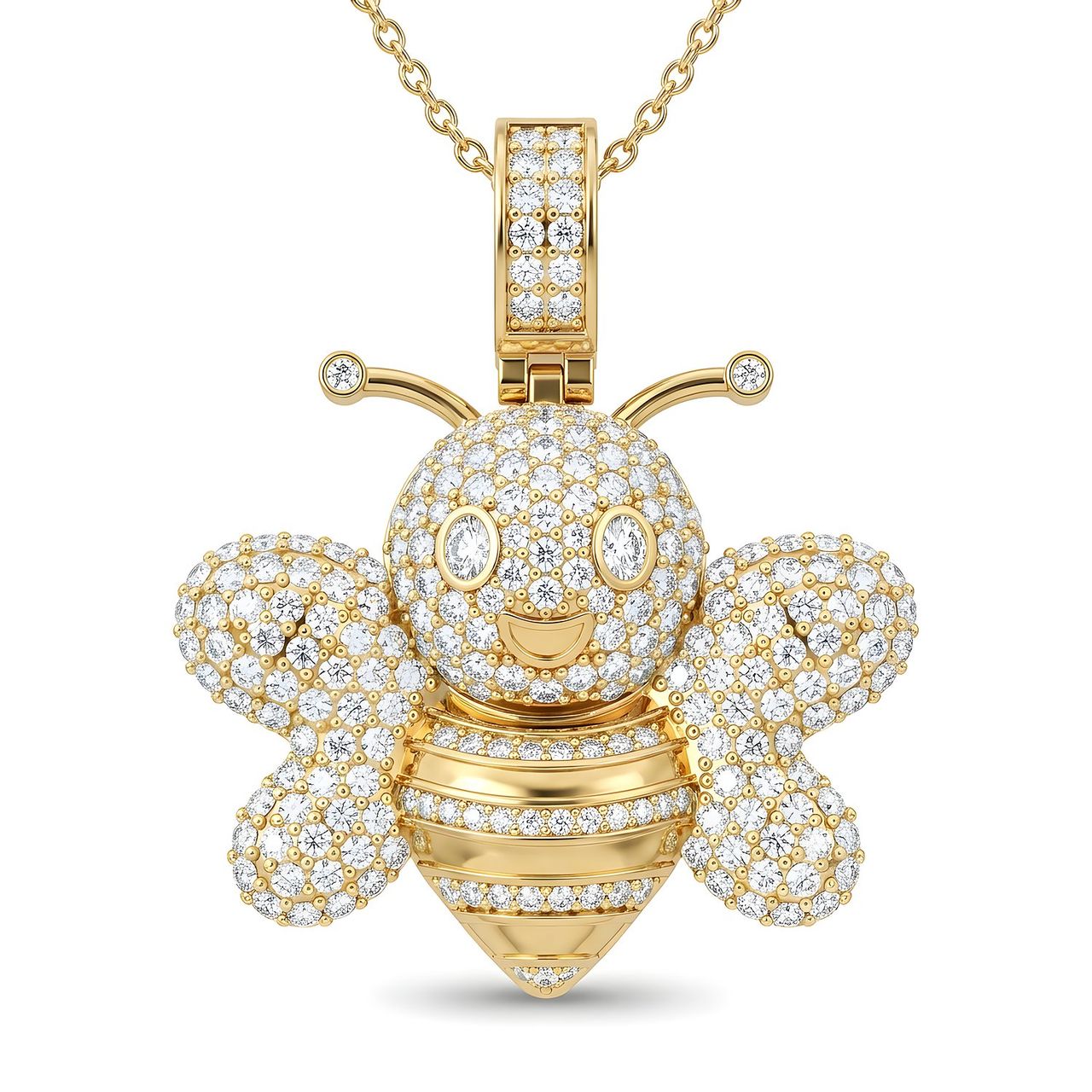 2.75 ct EF VS Lab Grown Diamond Butterfly Pendant in 14k Yellow Gold - Fine Jewelry by JewelWeSell