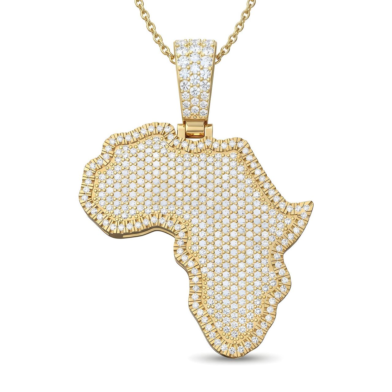 2.40 ct EF VS Lab Grown Diamond Map Pendant in 10k Yellow Gold - Fine Jewelry by JewelWeSell