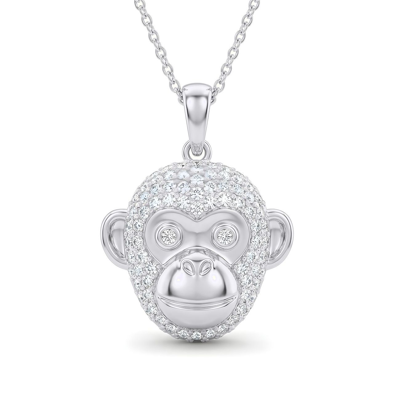 1.66 ct EF VS Lab Grown Diamond Cartoon Pendant in 10k White Gold - Fine Jewelry by JewelWeSell