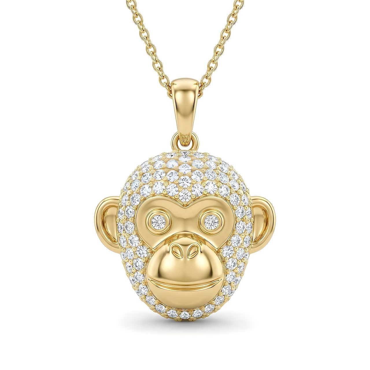1.66 ct EF VS Lab Grown Diamond Cartoon Pendant in 14k Yellow Gold - Fine Jewelry by JewelWeSell