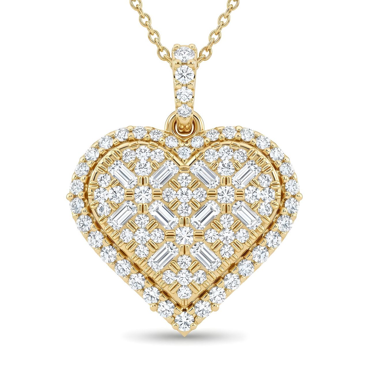 0.60 ct EF VS Lab Grown Diamond Heart Pendant in 14k Yellow Gold - Fine Jewelry by JewelWeSell