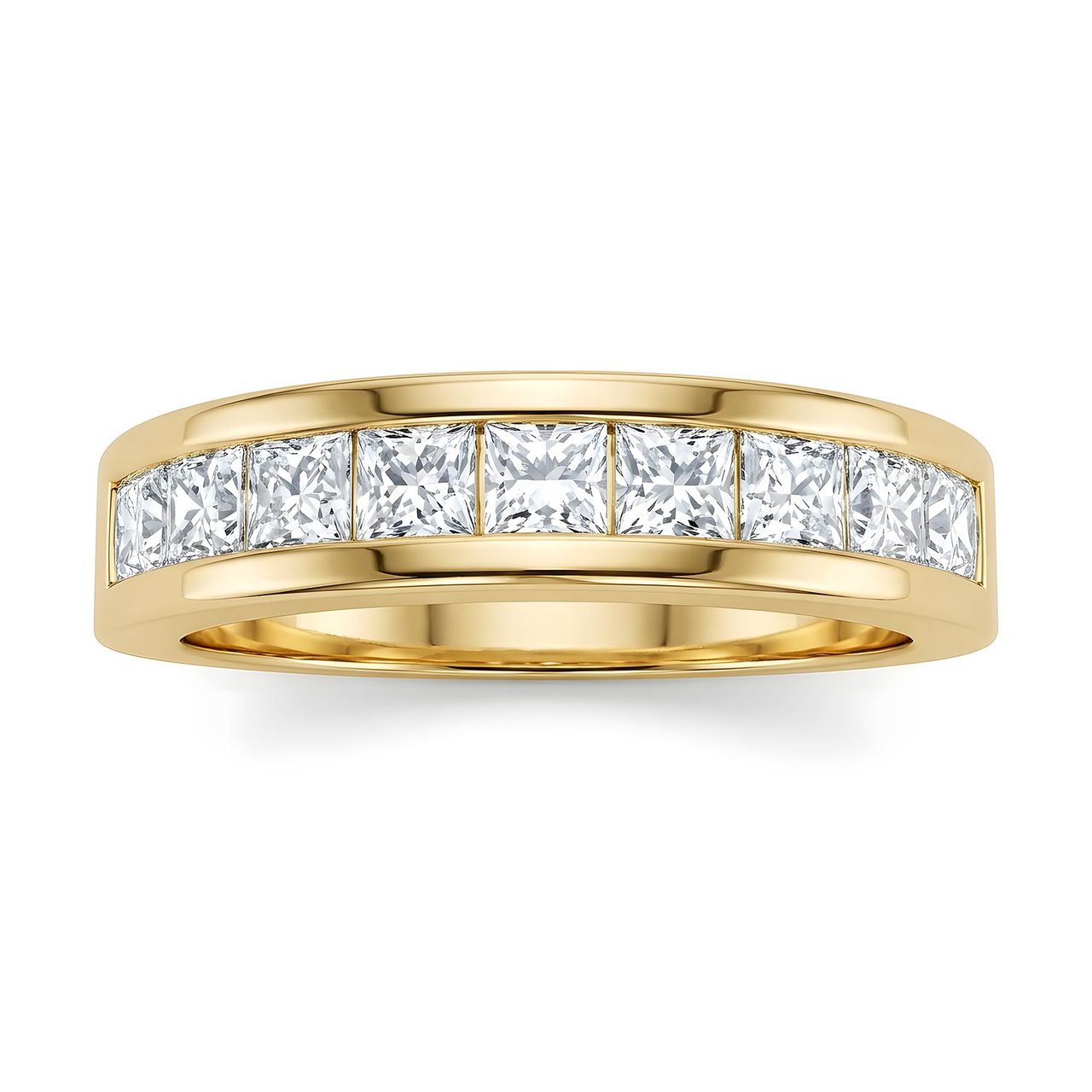 1.20 ct EF VS Lab Grown Diamond Single Row Wedding Band in 14k Yellow Gold - Fine Jewelry by JewelWeSell
