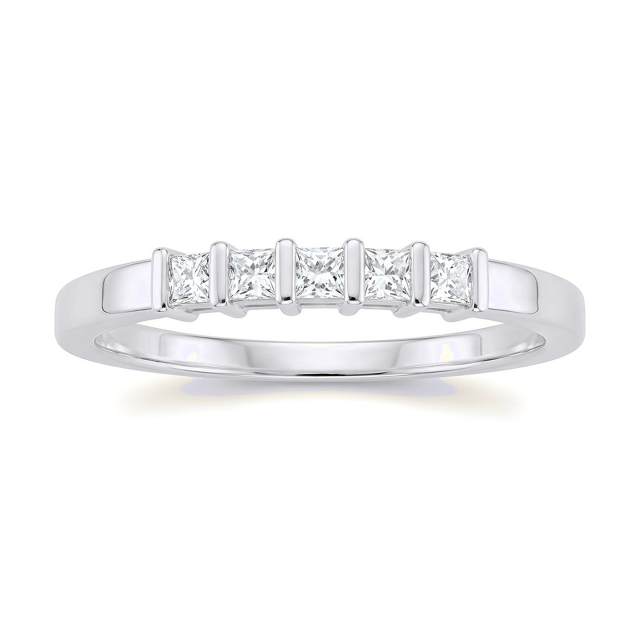 3.33 ct EF VS Lab Grown Diamond Single Row Wedding Band in 14k White Gold - Fine Jewelry by JewelWeSell
