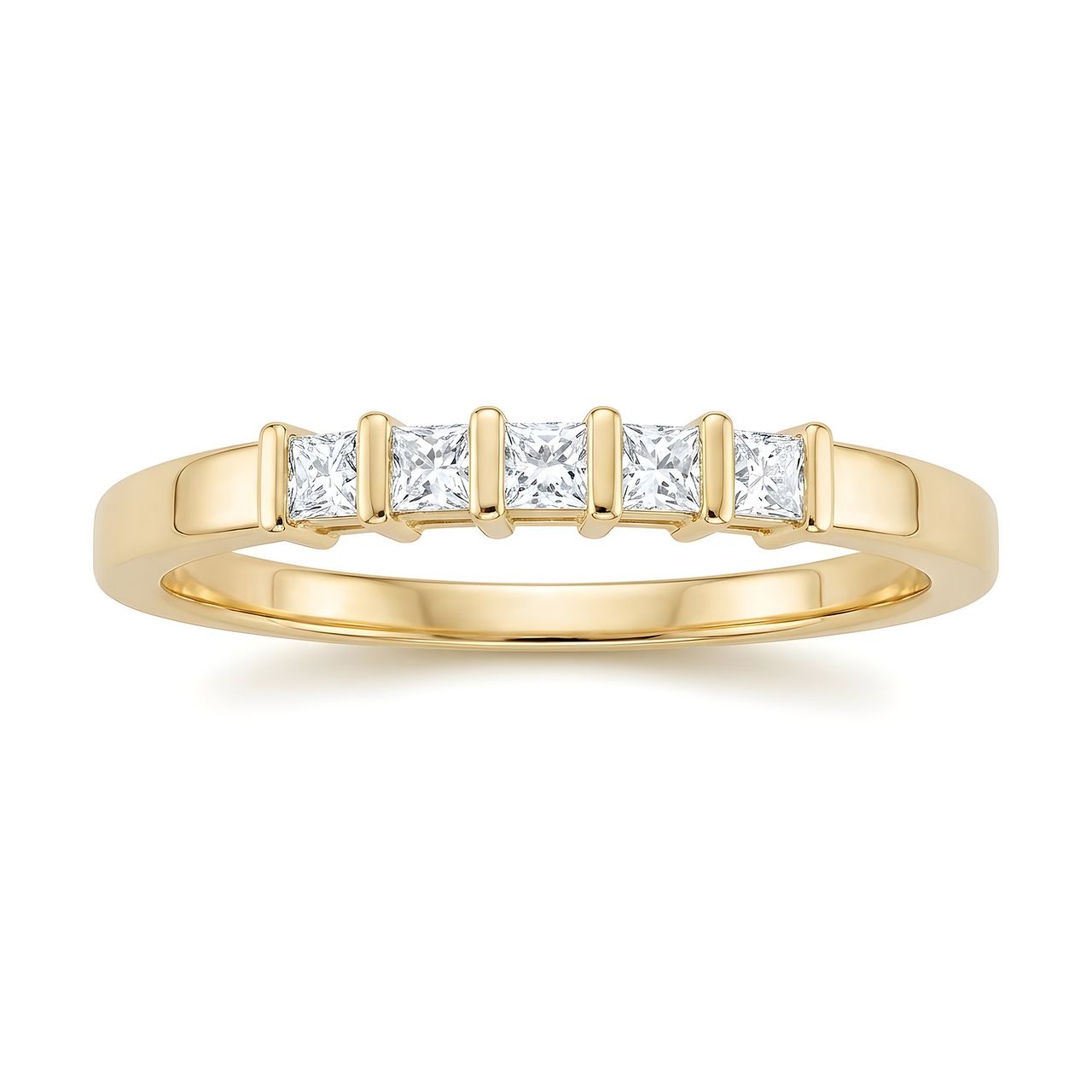 3.33 ct EF VS Lab Grown Diamond Single Row Wedding Band in 10k Yellow Gold - Fine Jewelry by JewelWeSell