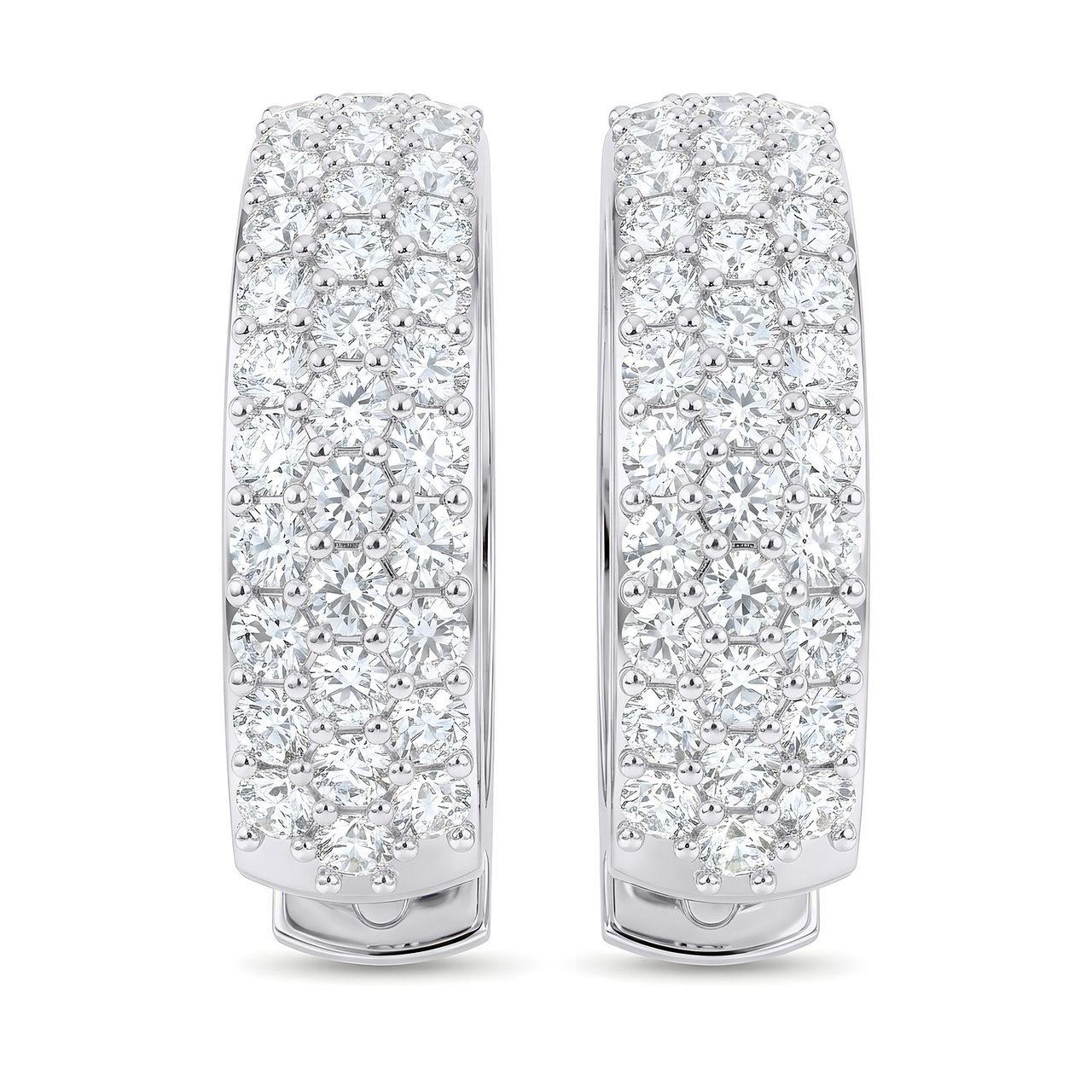 0.75 ct EF VS Lab Grown DIamond Huggies Earrings in 14k White Gold - Fine Jewelry by JewelWeSell